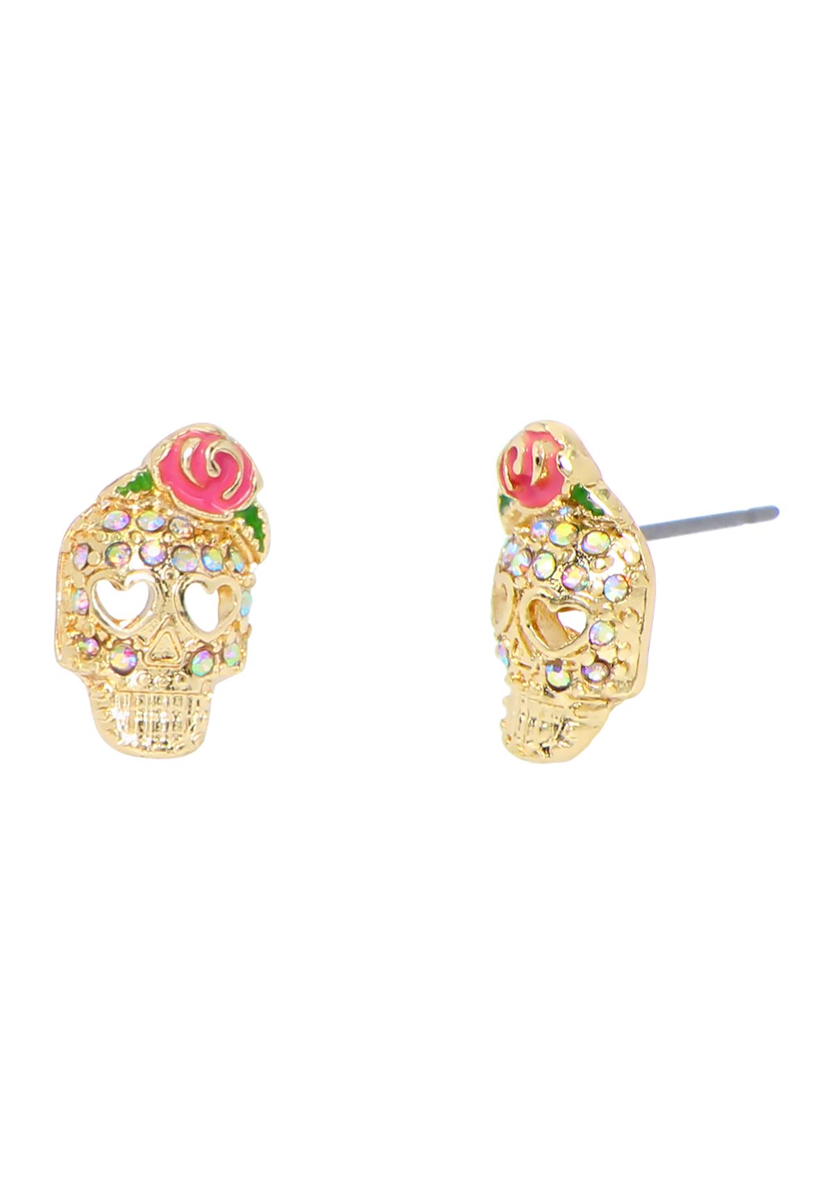 Skull and Hoop Duo Set of Earrings