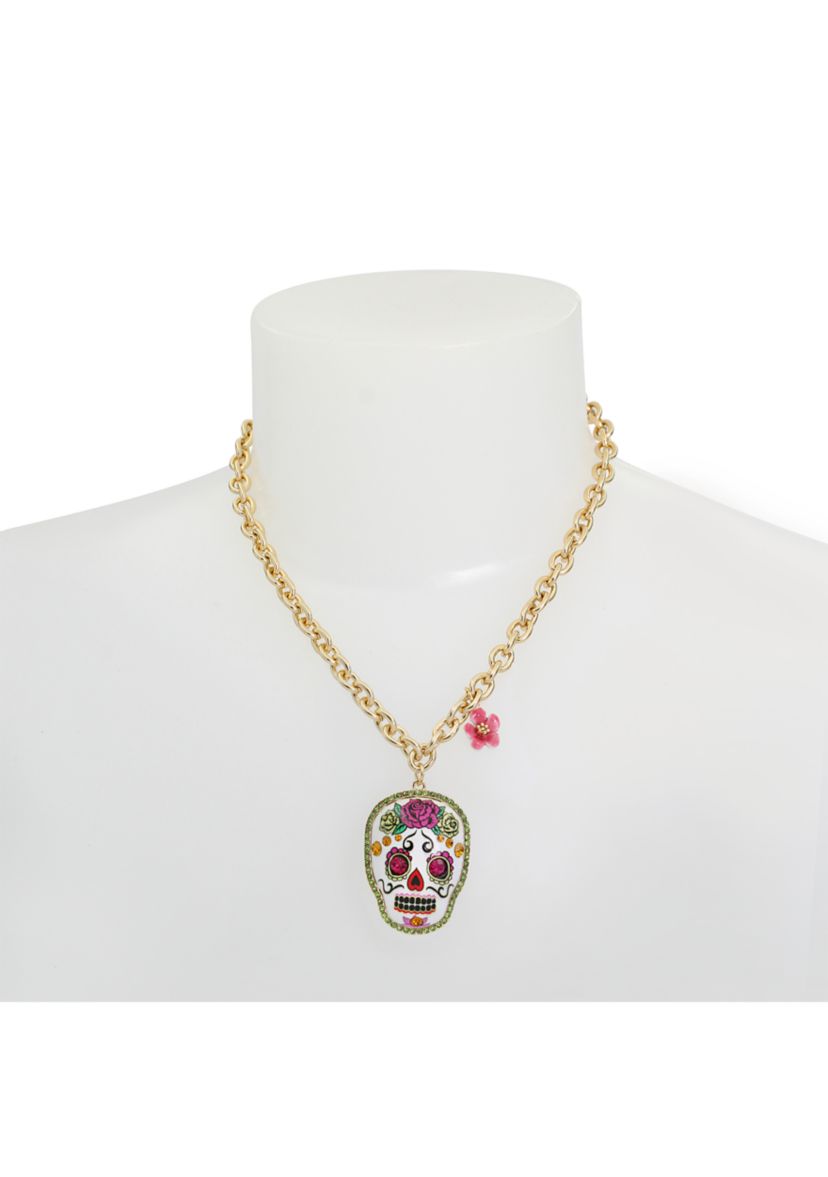 Sugar Skull Pendant Necklace
