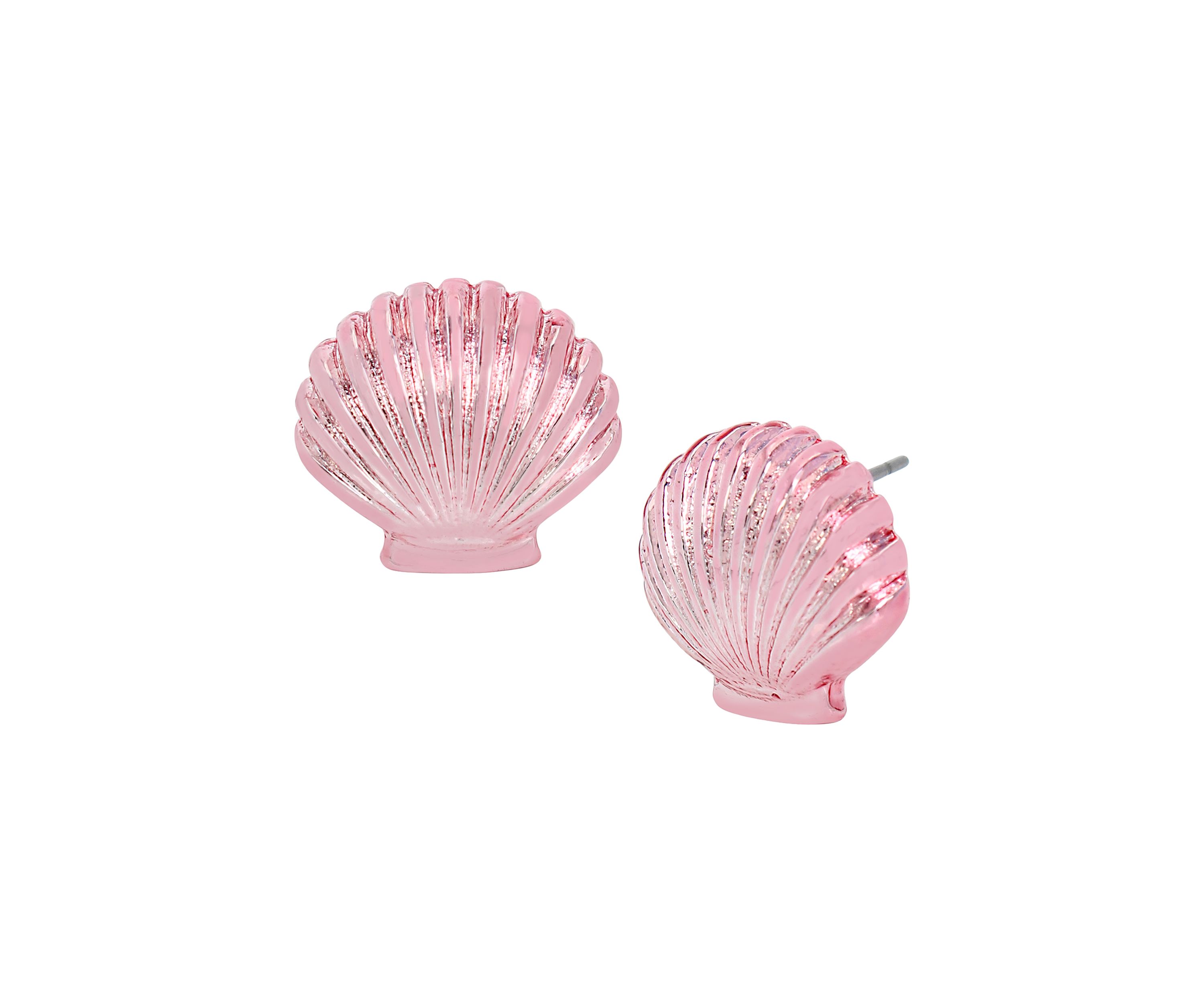 Pink Seashell Stud Earrings
