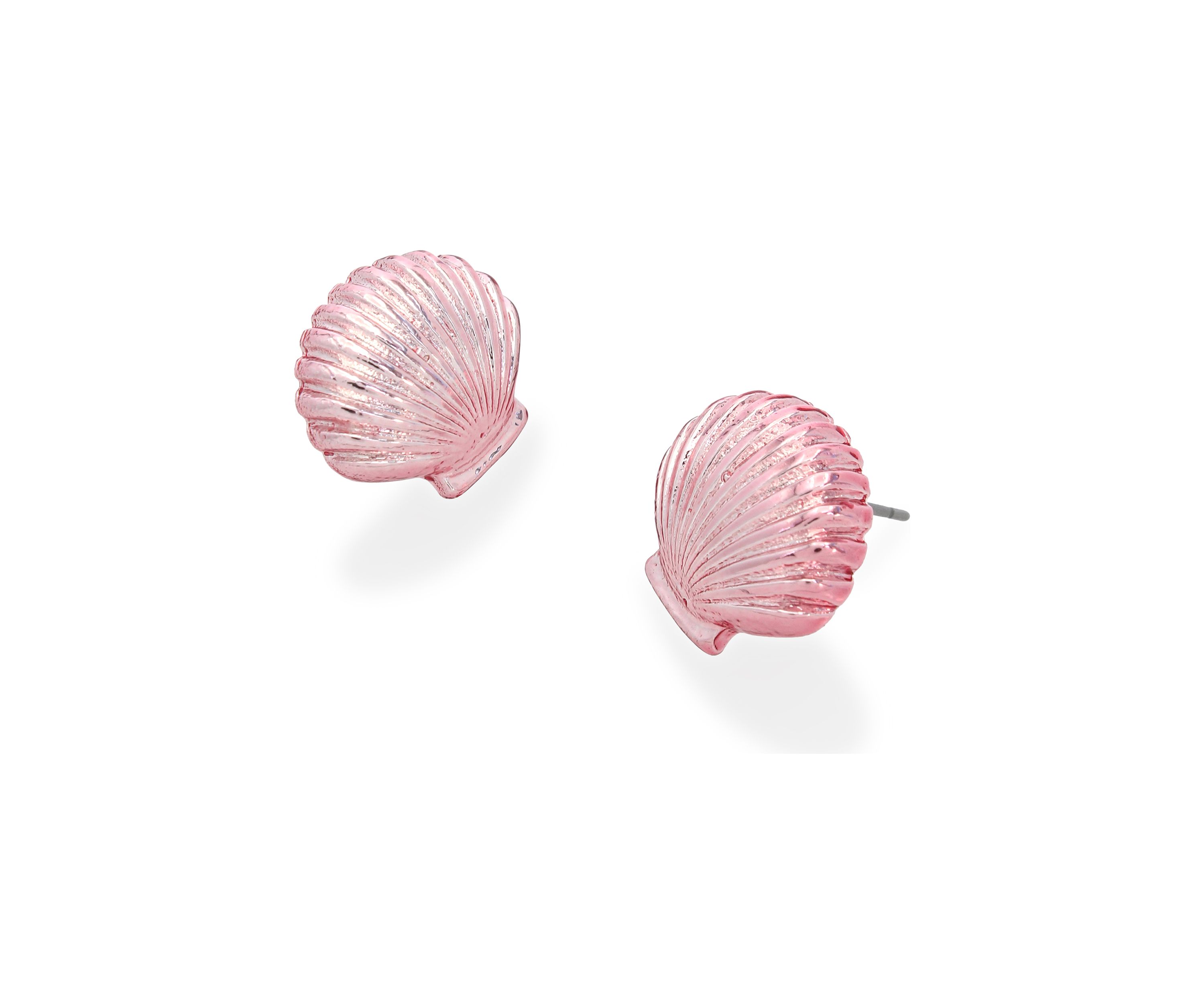 Pink Seashell Stud Earrings