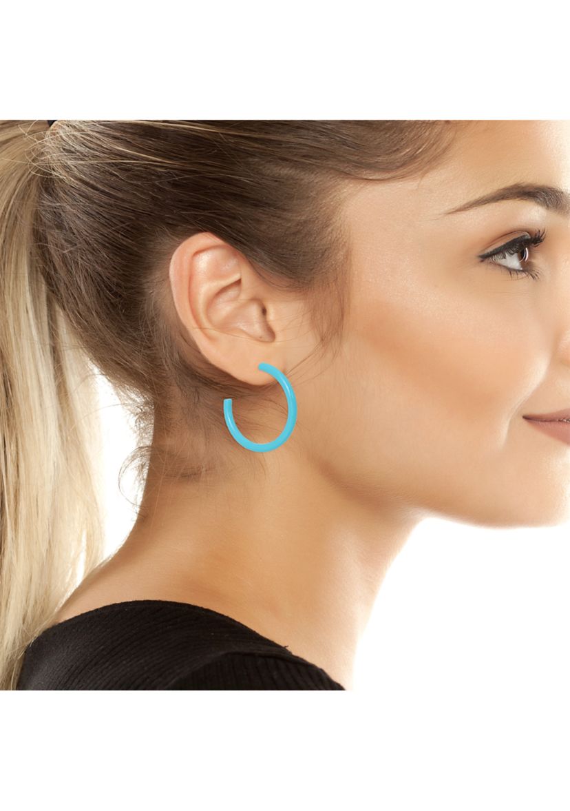 Beach Ball Stud and Hoop Duo Earrings Set