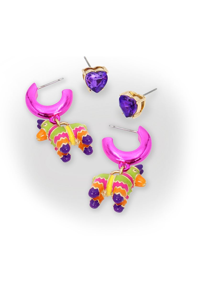 Piñata Charm Huggie Earring Set