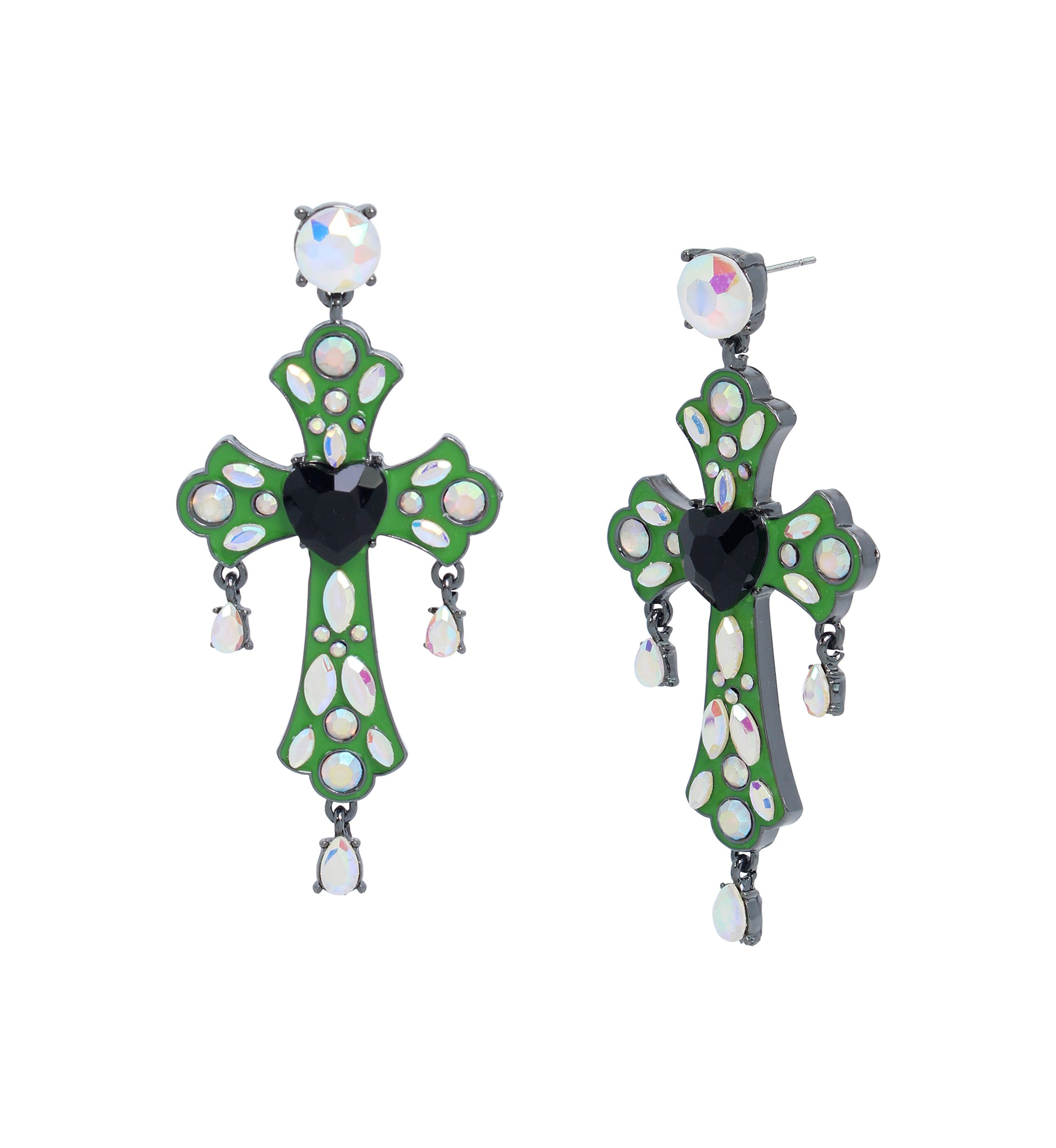 Cross Statement Drop Earrings