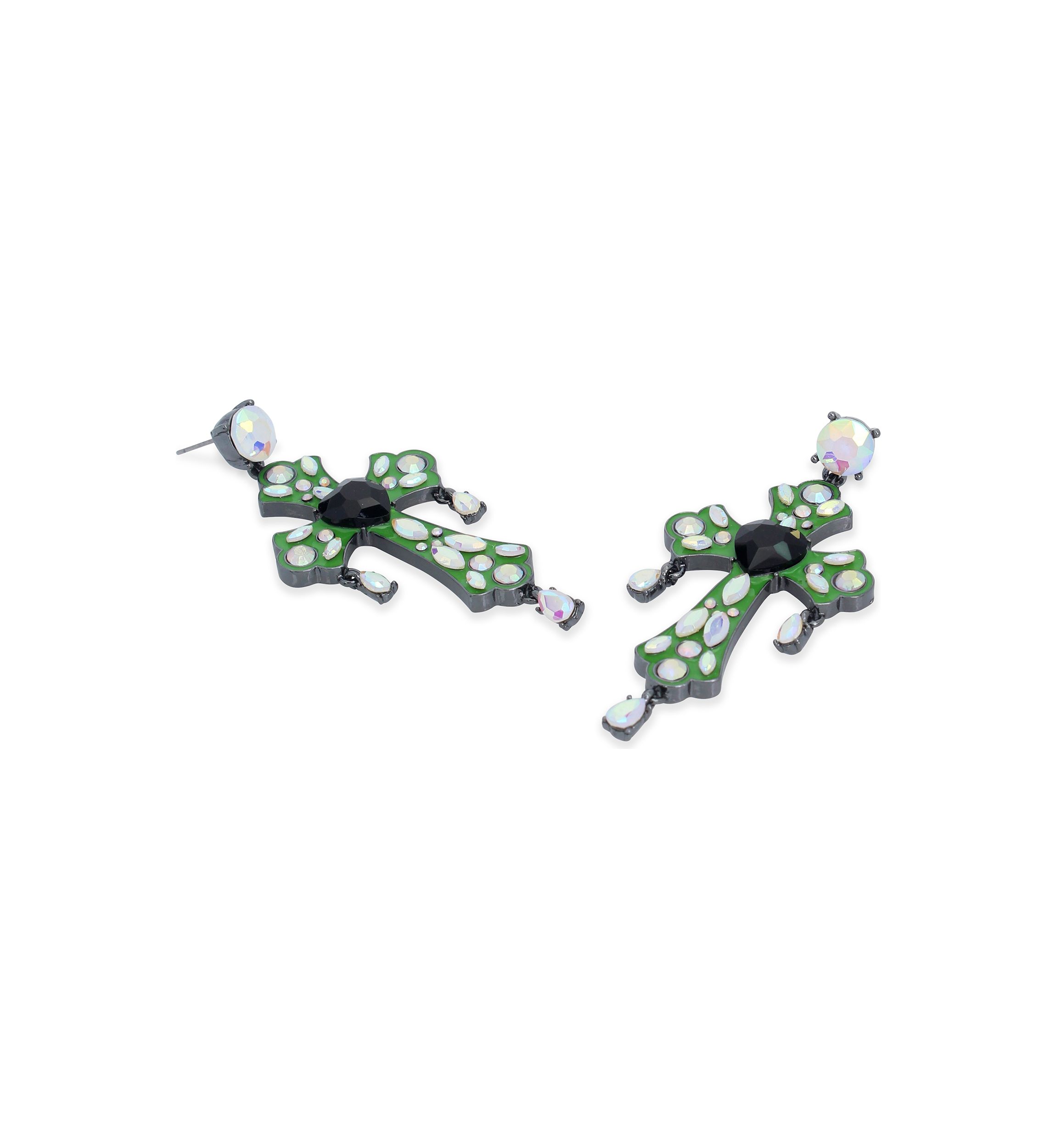 Cross Statement Drop Earrings