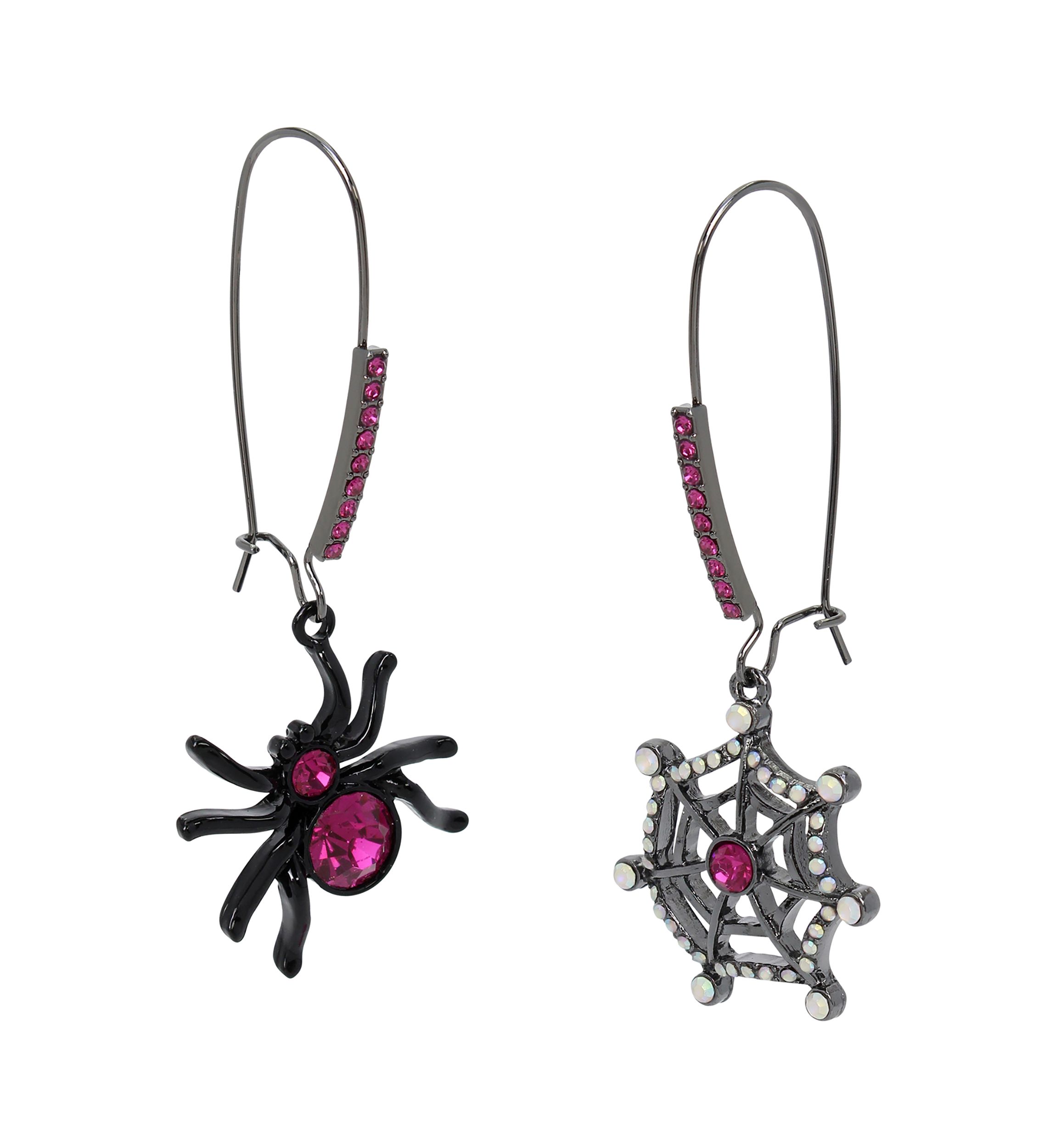 Spider Web Mismatch Dangle Earrings
