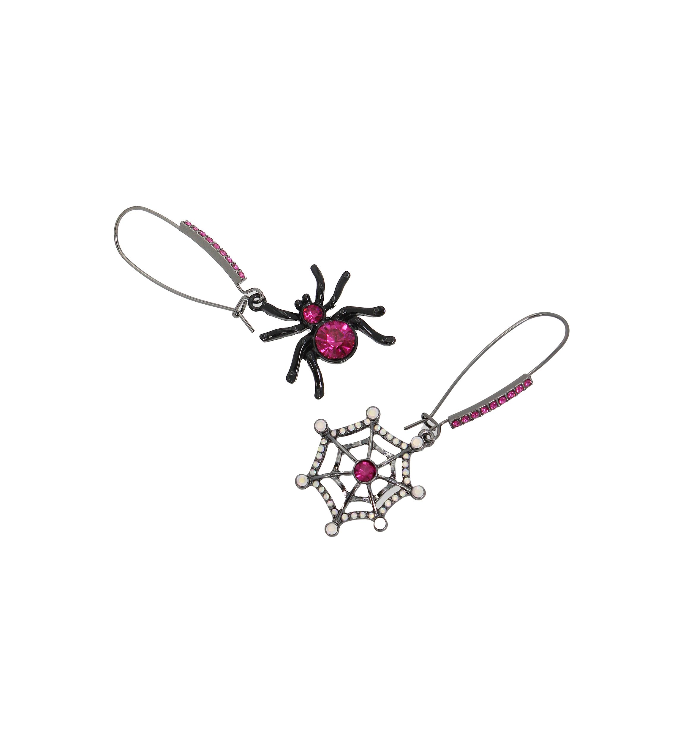 Spider Web Mismatch Dangle Earrings