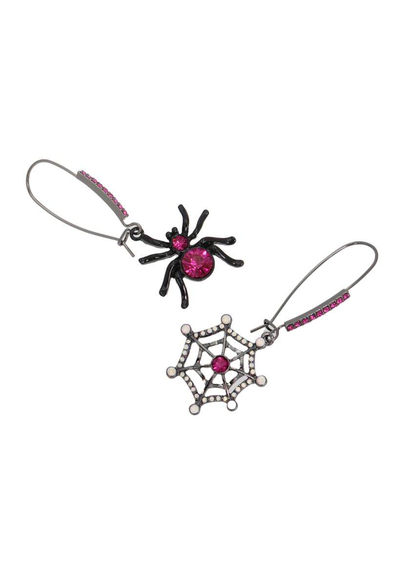 Spider Web Mismatch Dangle Earrings