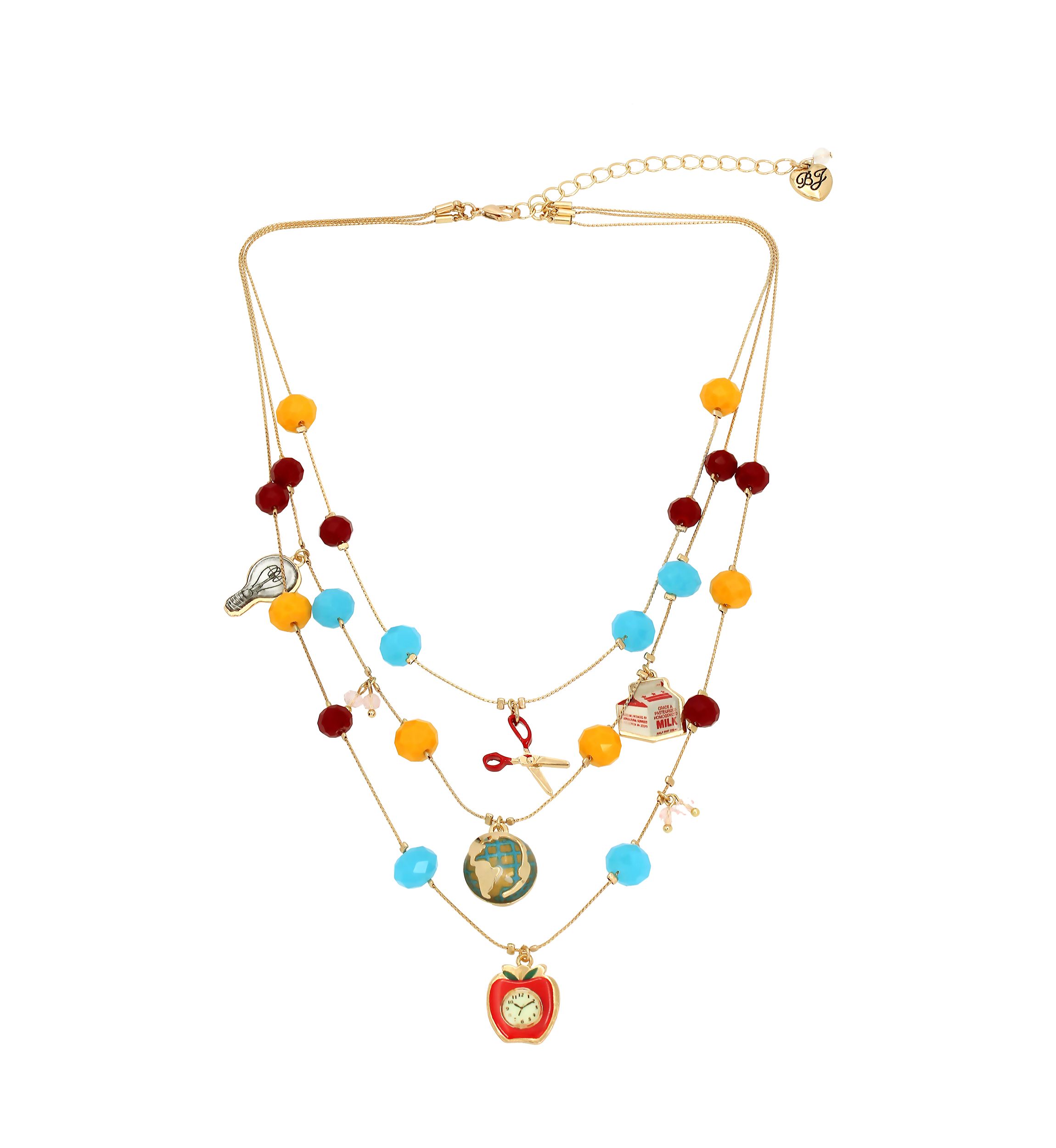 Back to School Charm Layered Necklace