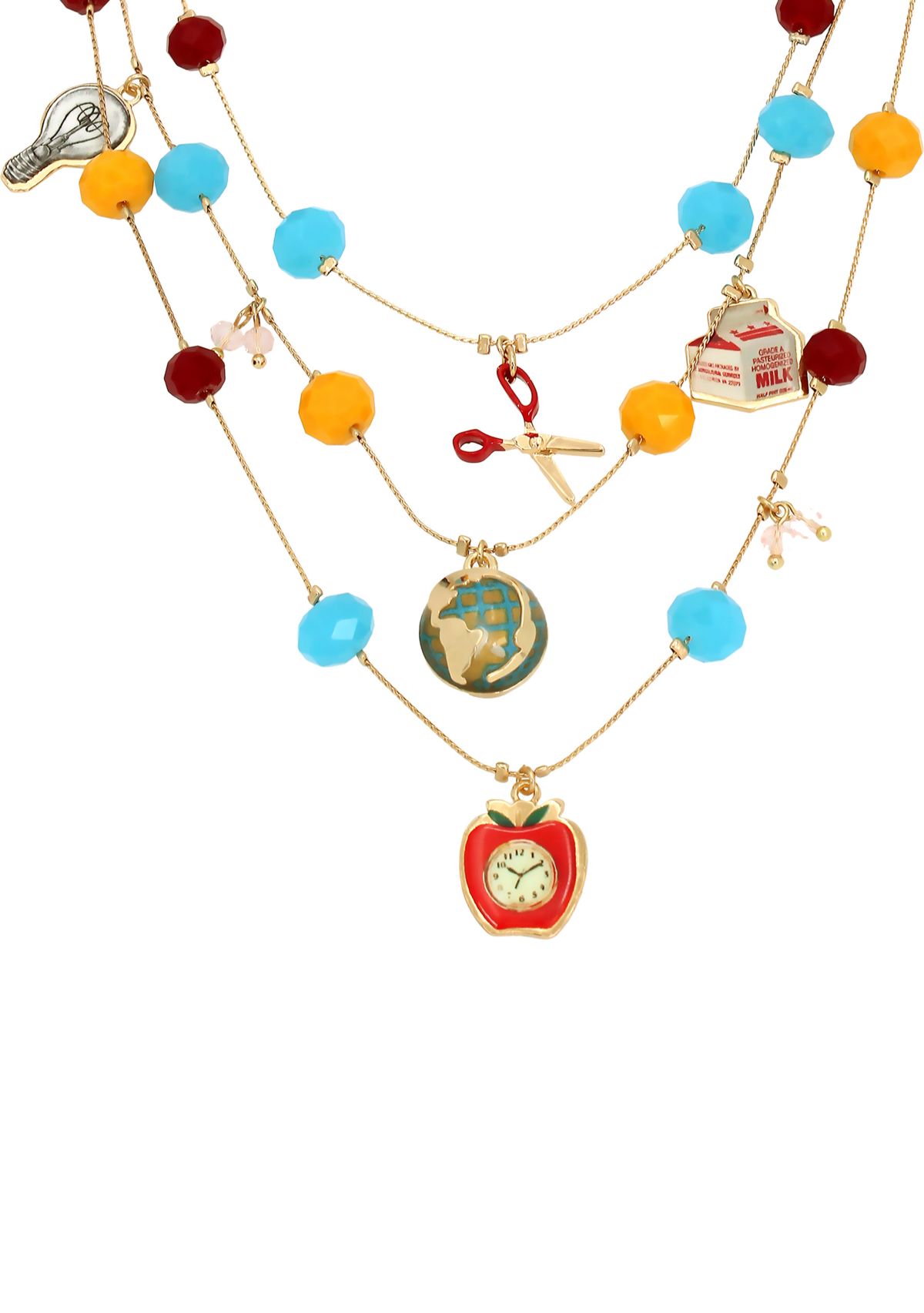 Back to School Charm Layered Necklace