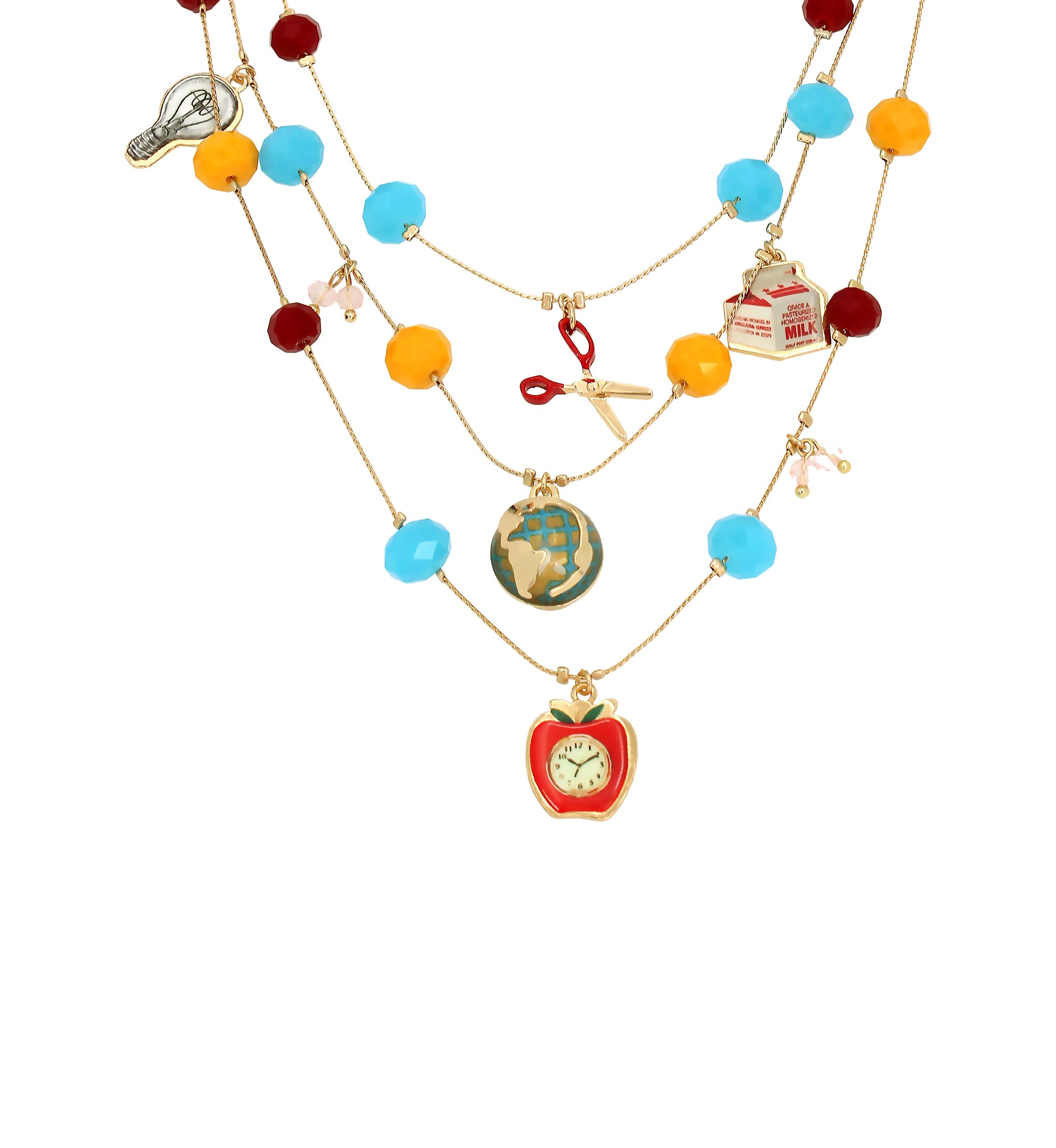 Back to School Charm Layered Necklace