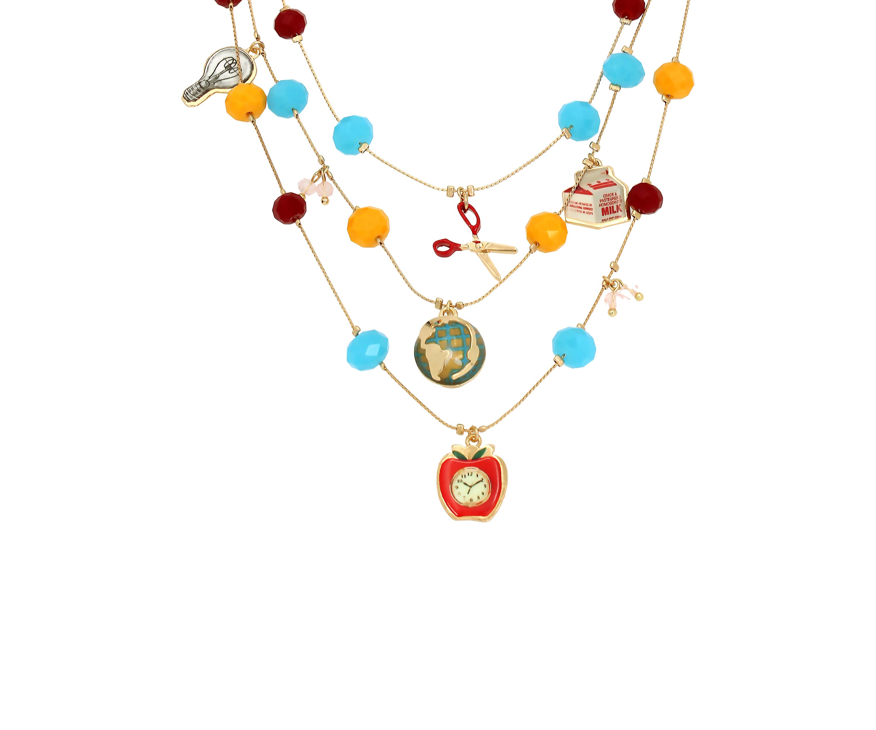 Back to School Charm Layered Necklace
