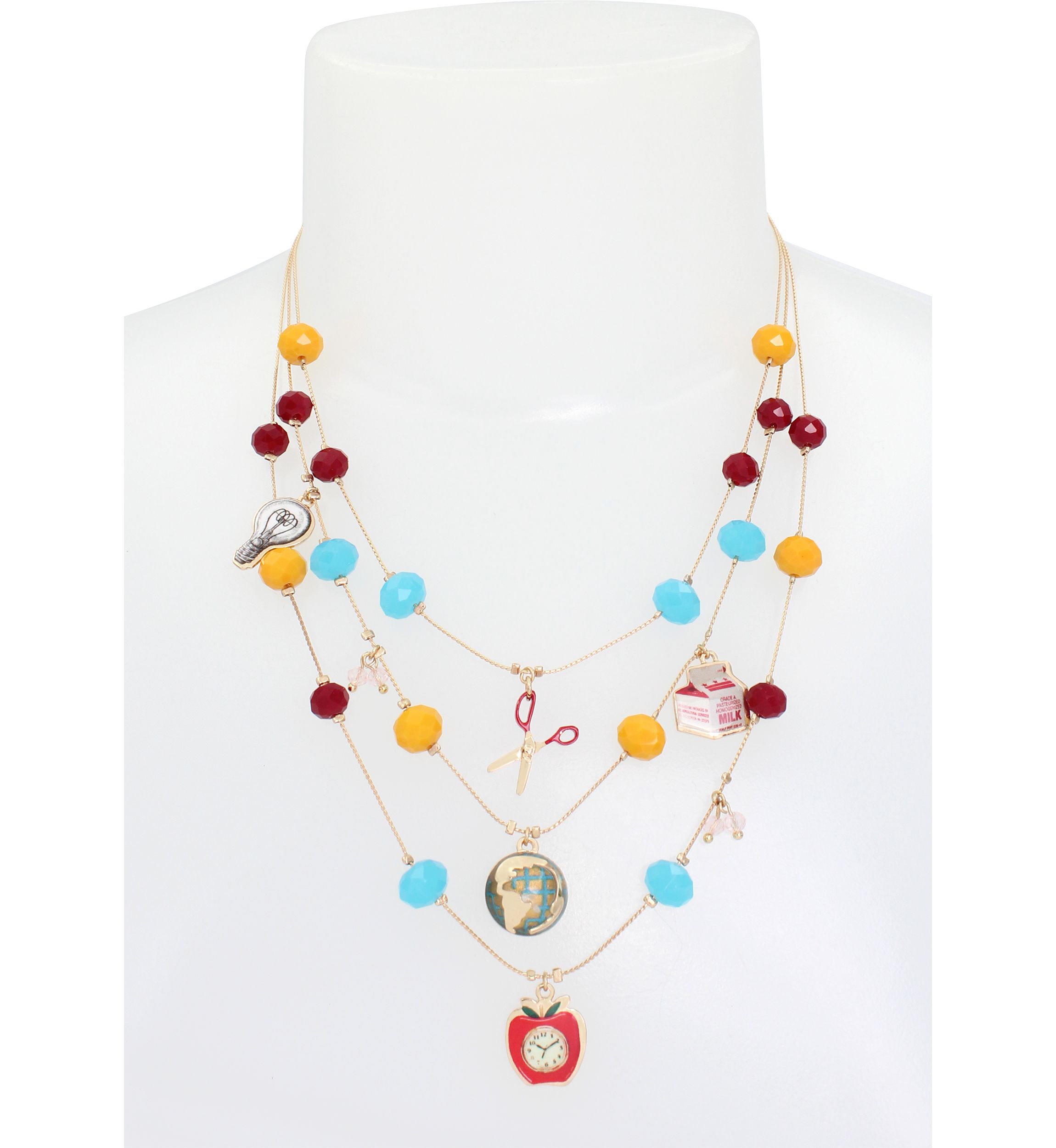 Back to School Charm Layered Necklace