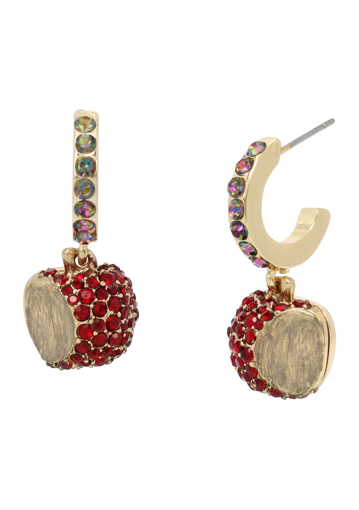 Apple Charm Huggie Earrings