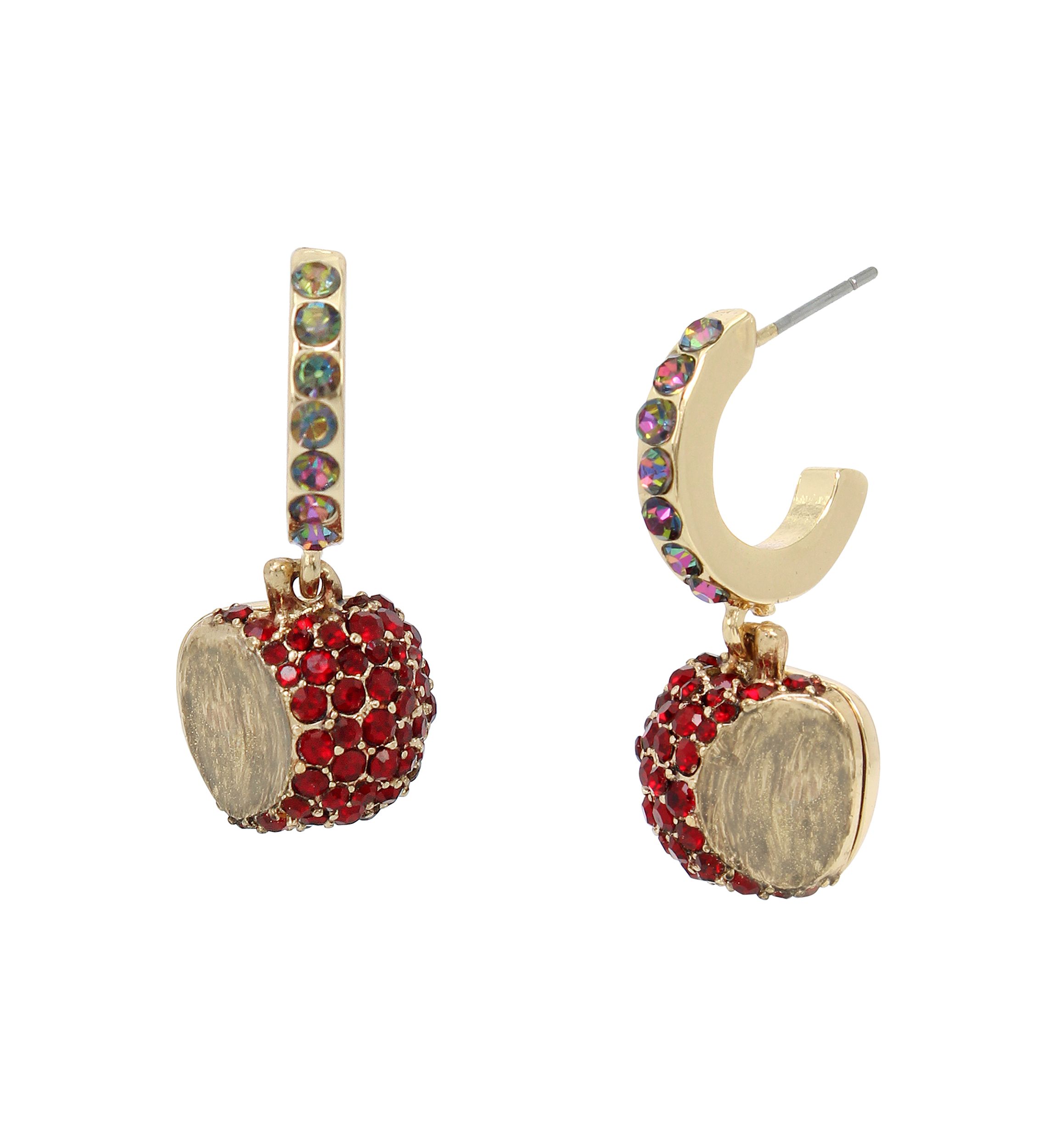 Apple Charm Huggie Earrings