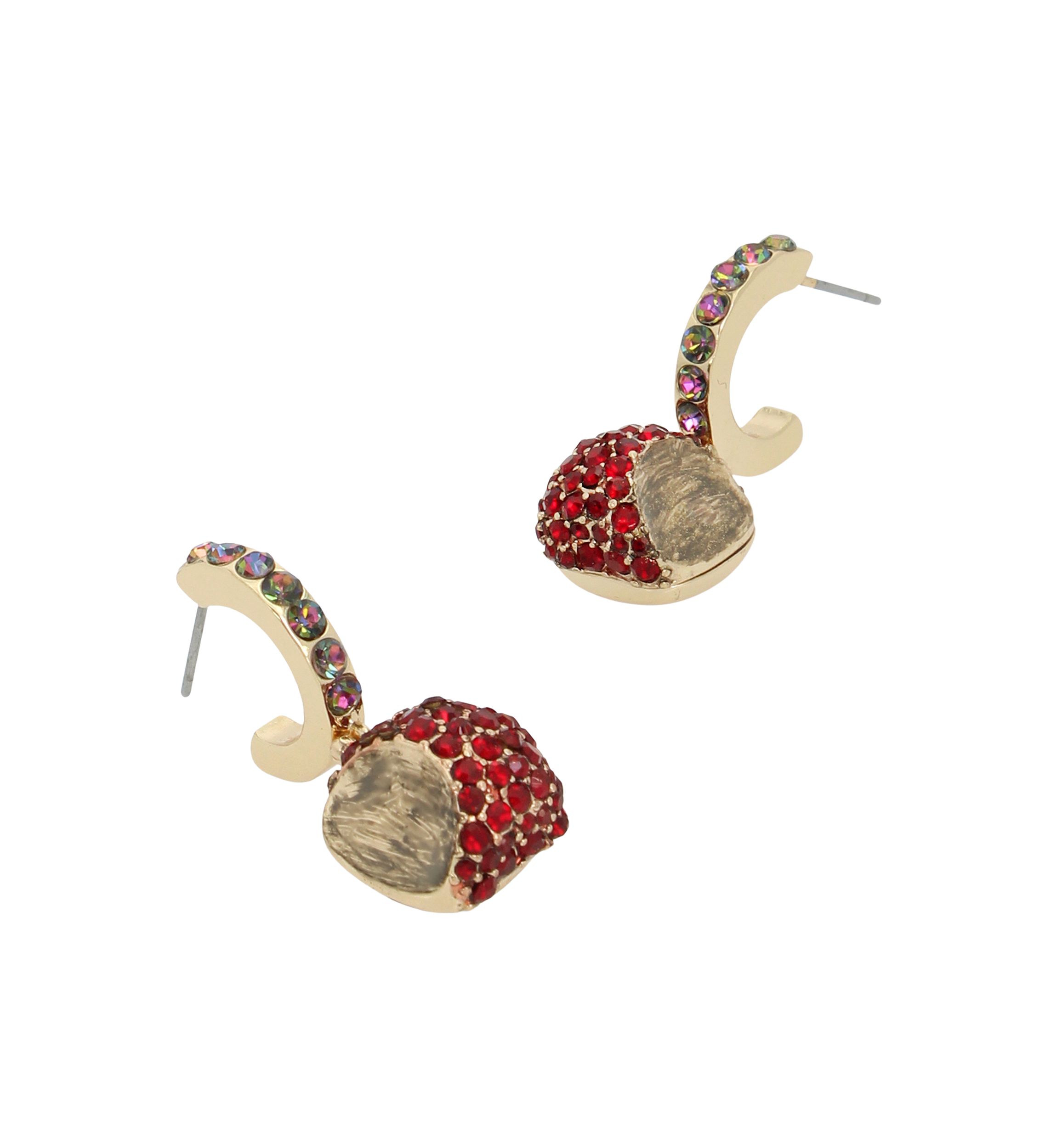 Apple Charm Huggie Earrings