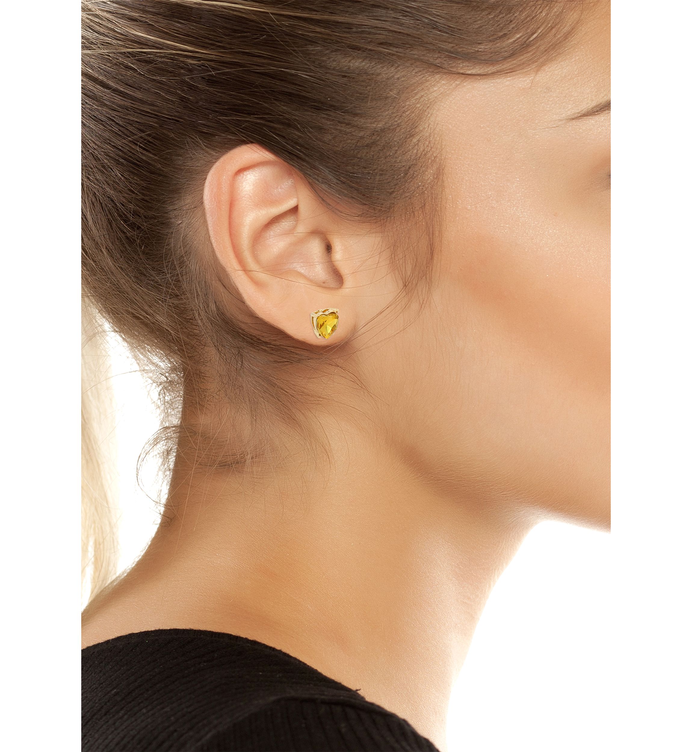 Heart & Leaf Duo Stud Earring Set
