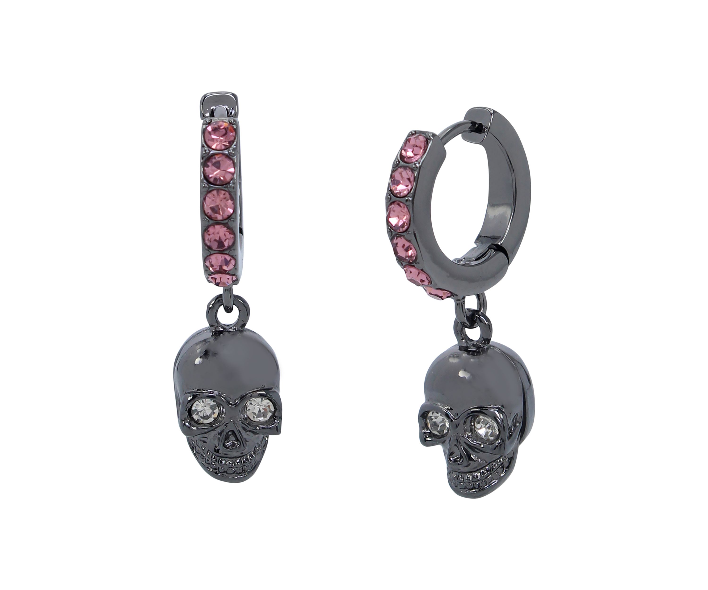 Skull Charm Huggie Earrings