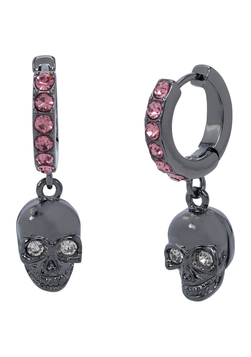 Skull Charm Huggie Earrings