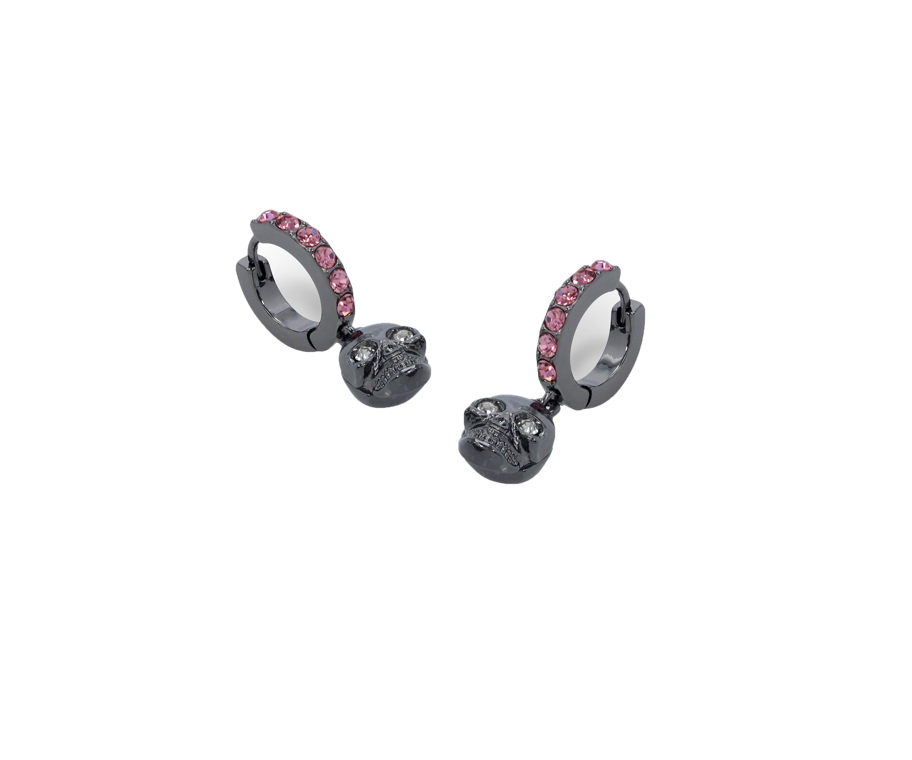 Skull Charm Huggie Earrings