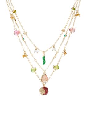 Betsey Johnson Autumn Charm Layered Necklace