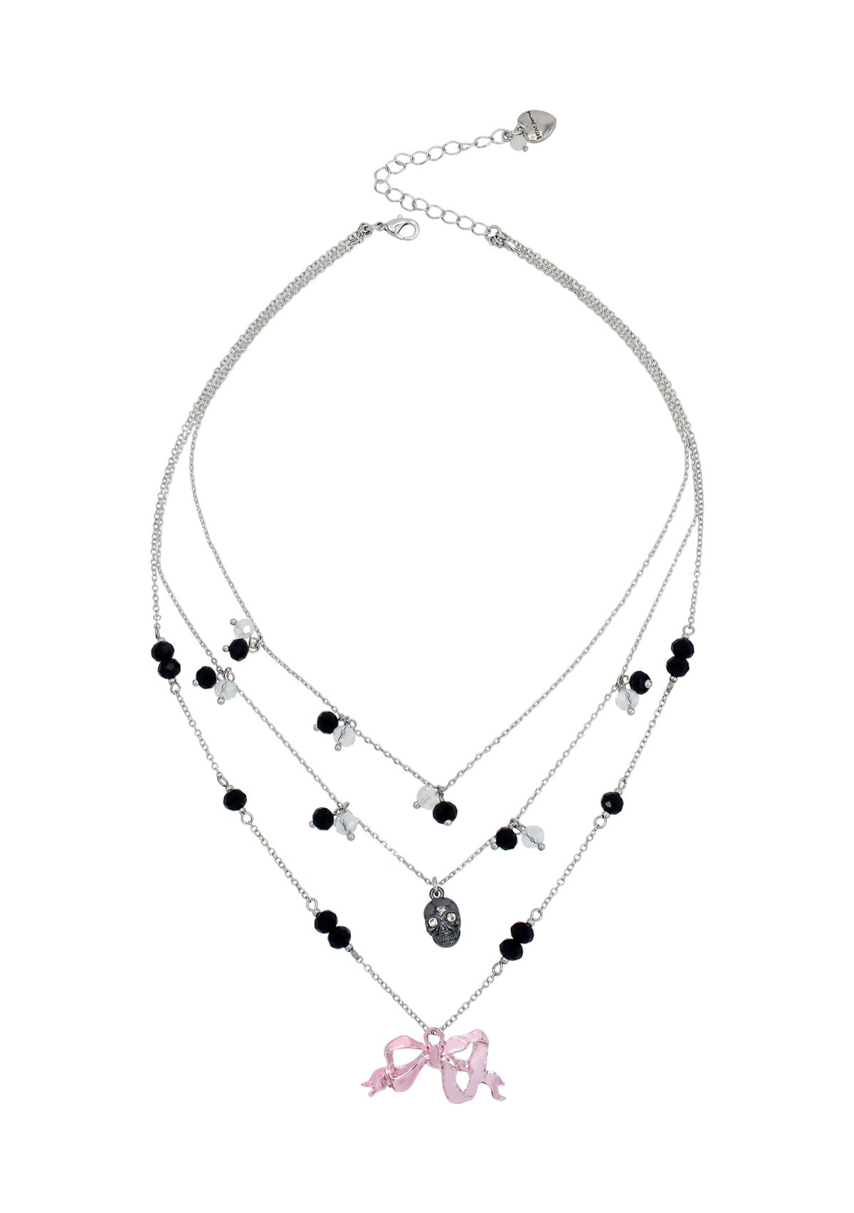 Bow & Skull Layered Illusion Necklace