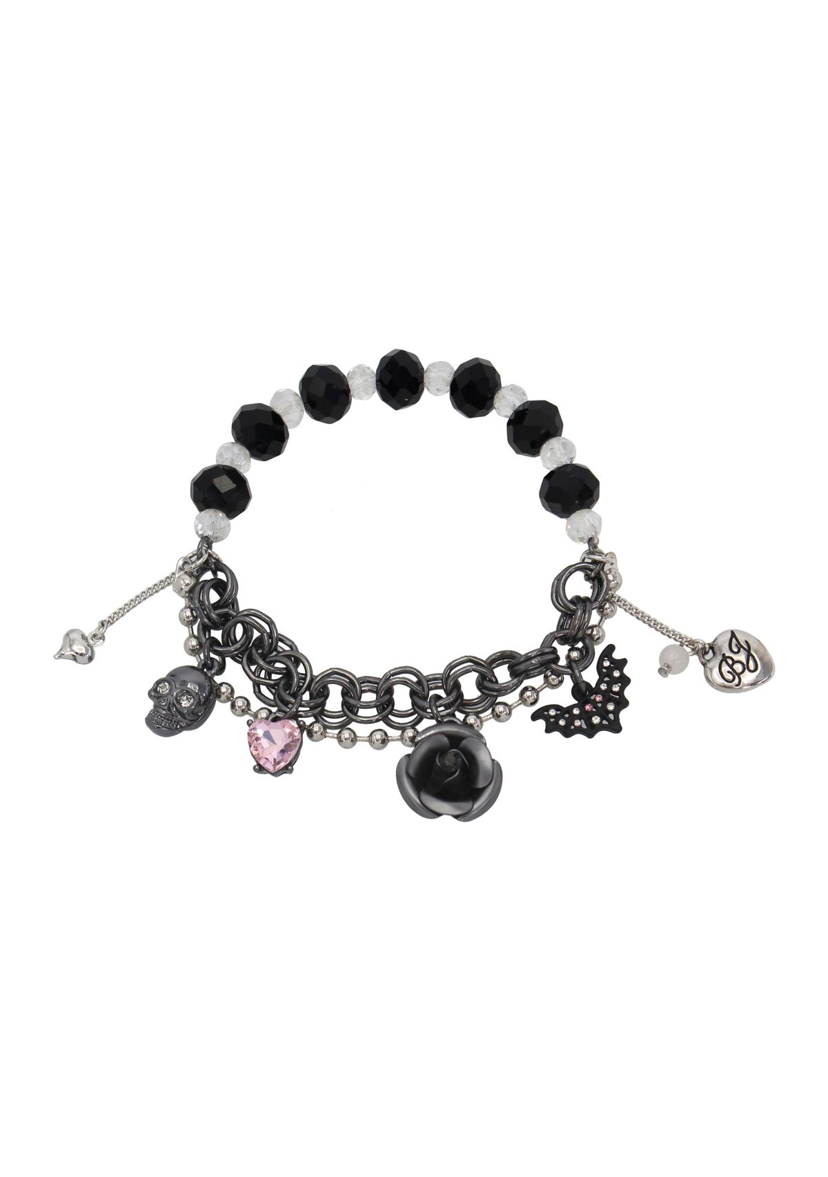 Skull Charm Stretch Bracelet
