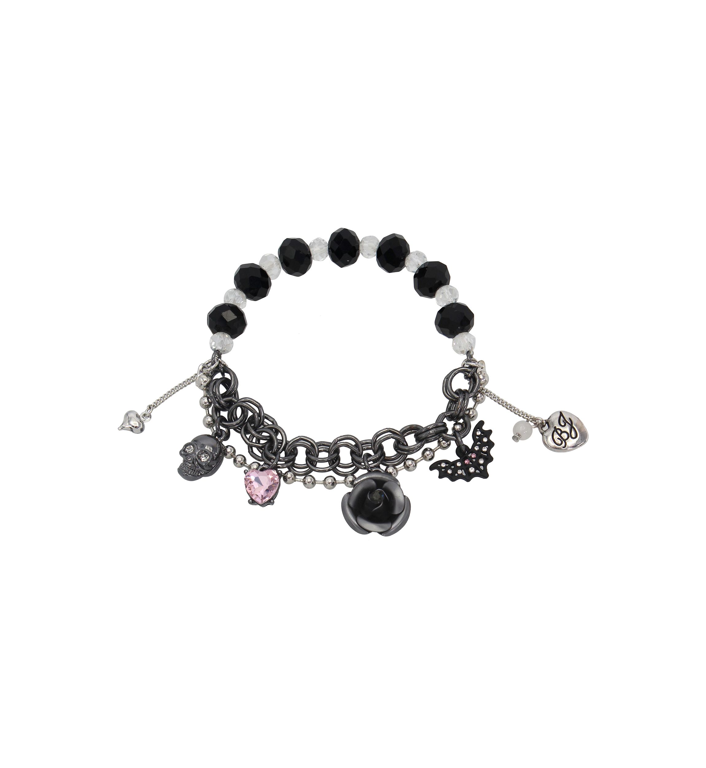 Skull Charm Stretch Bracelet