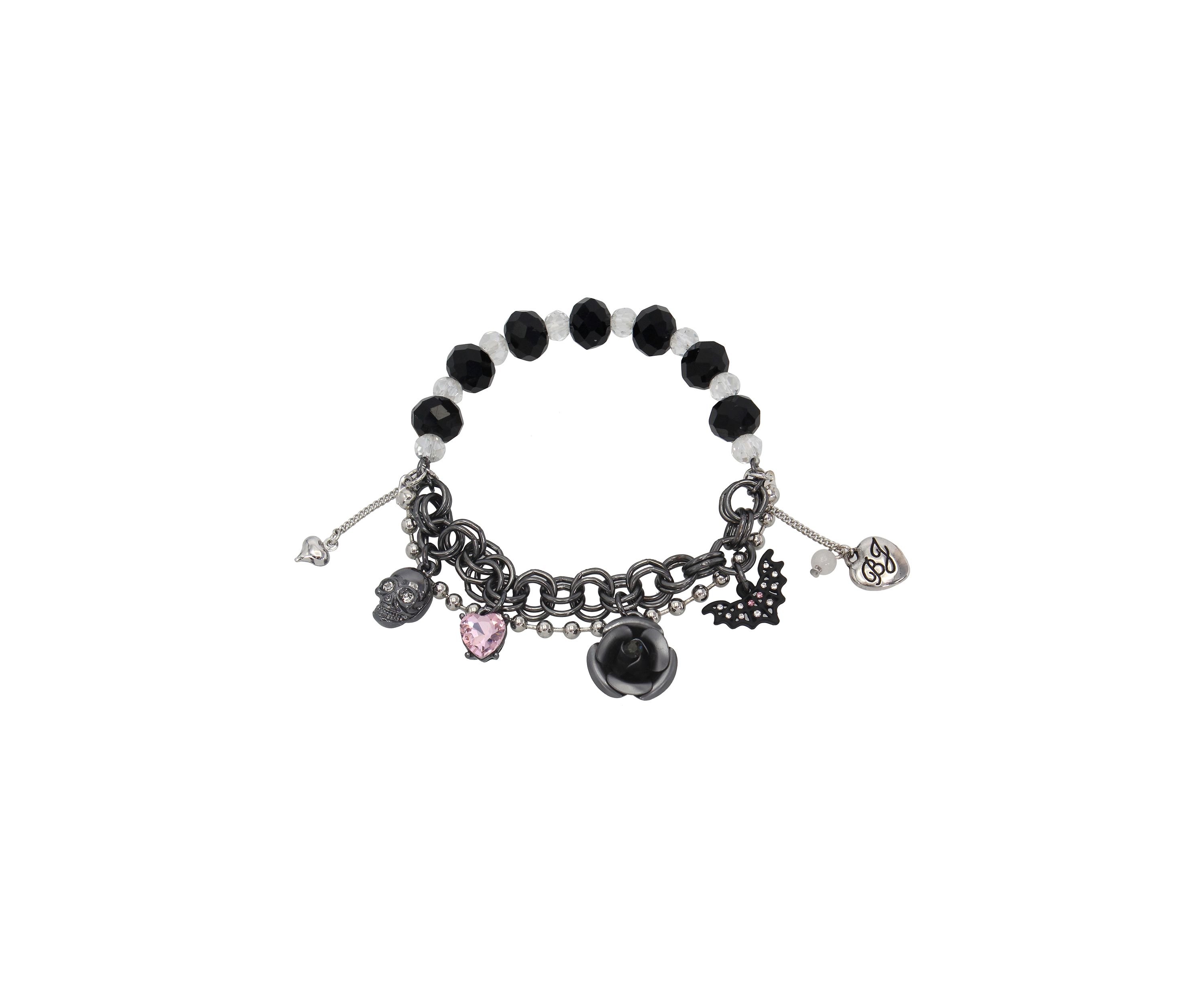 Skull Charm Stretch Bracelet
