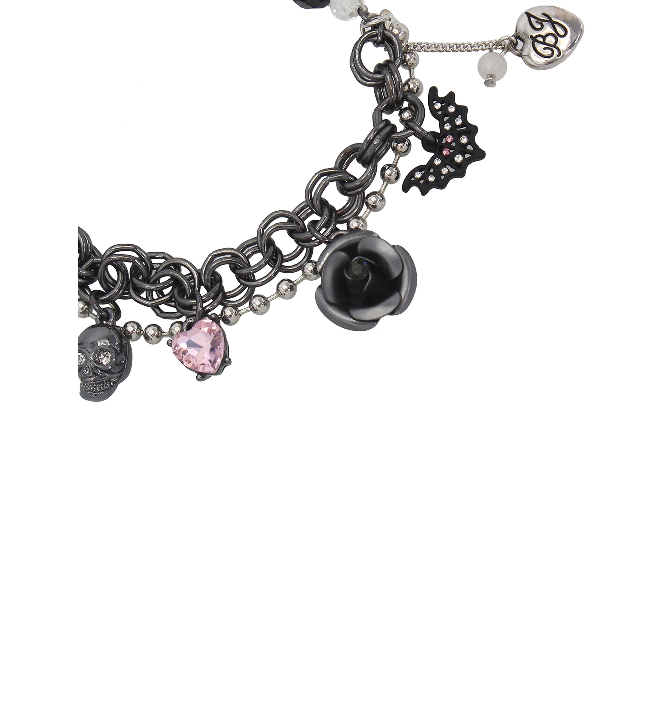 Skull Charm Stretch Bracelet