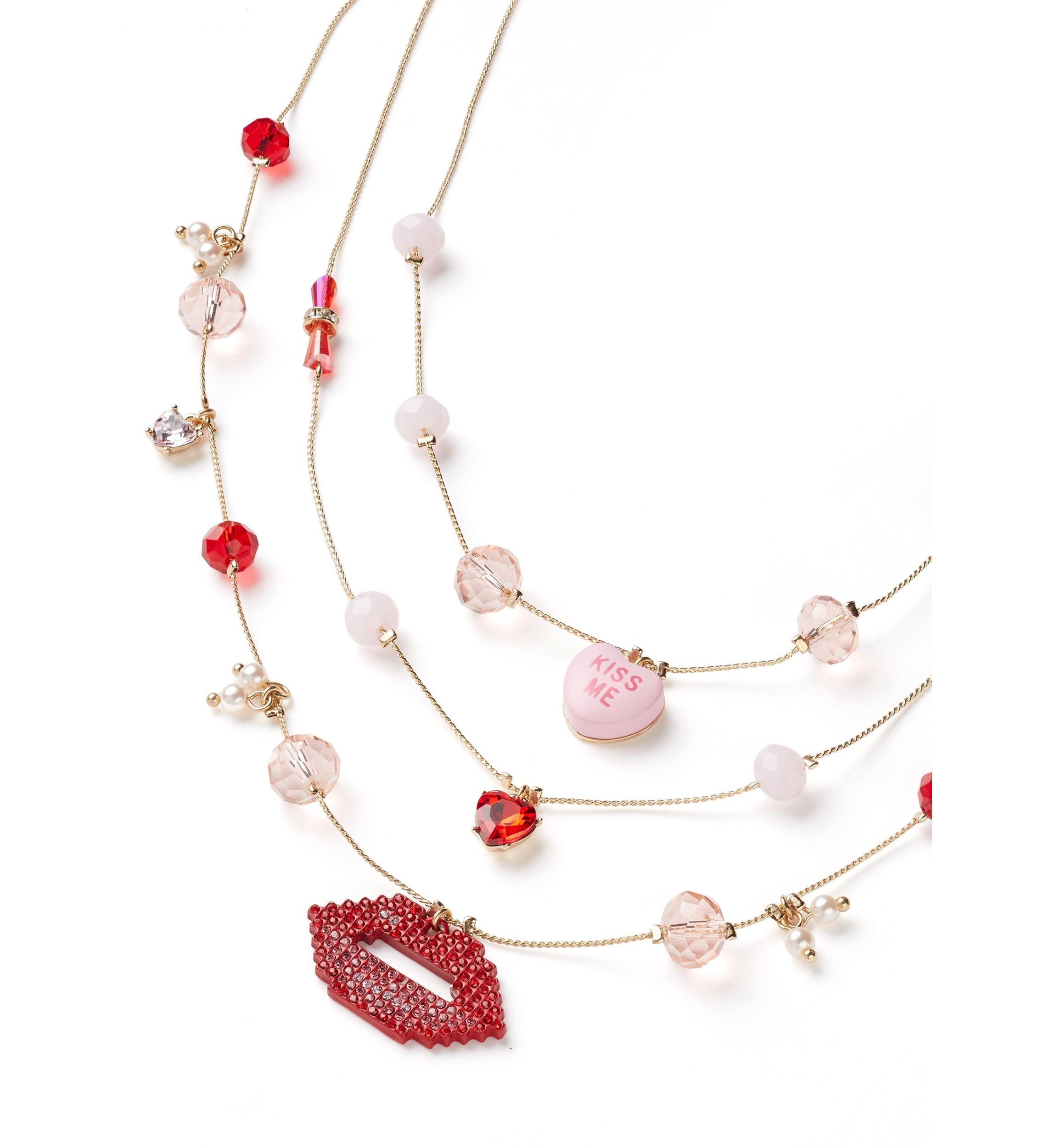 Sweetheart Lips Layered Necklace