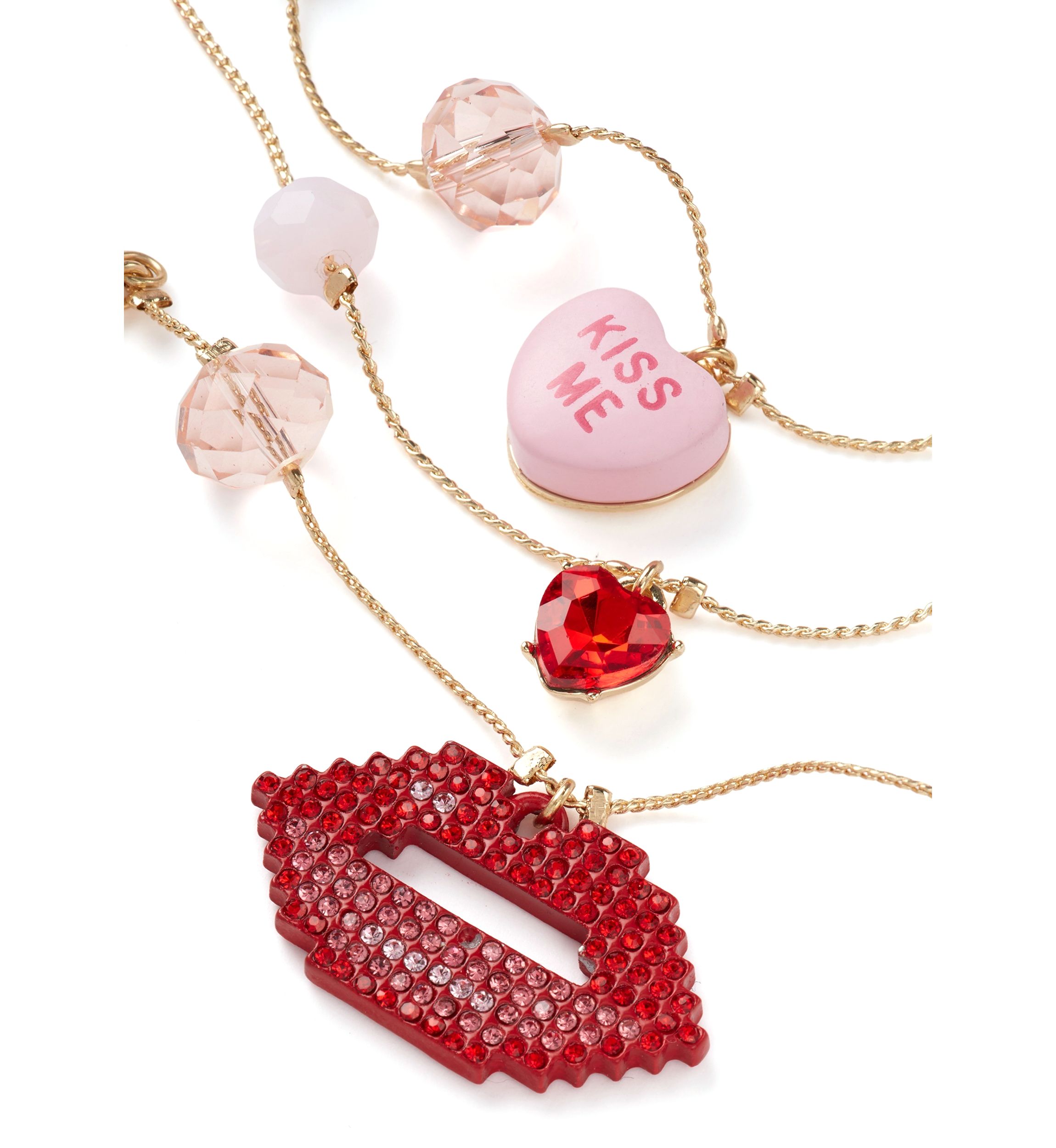 Sweetheart Lips Layered Necklace