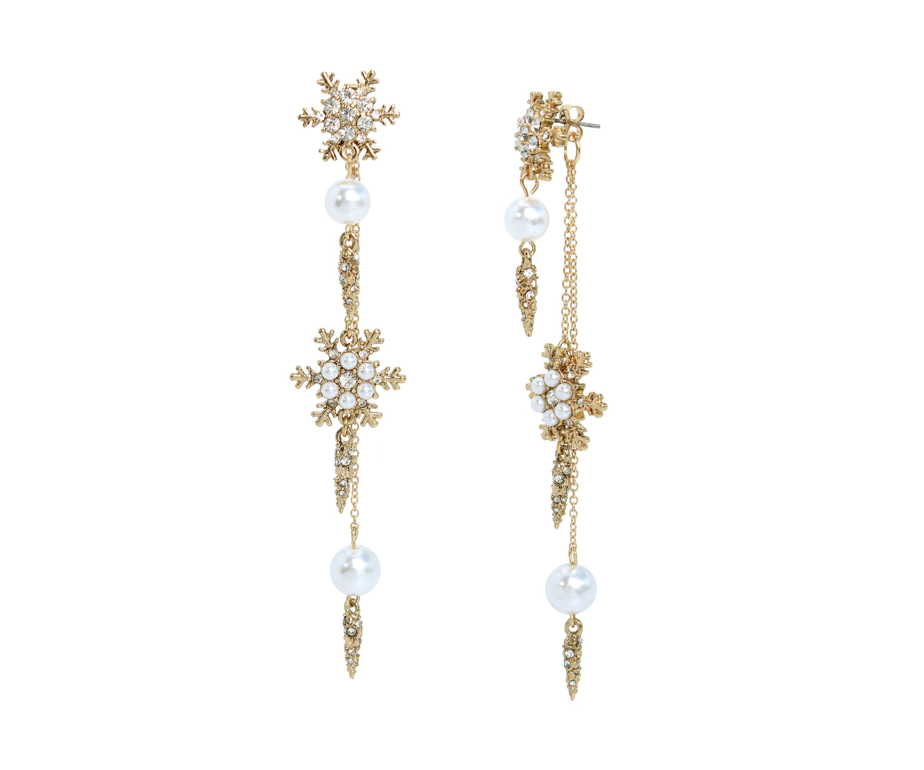 Snowflake Linear Jacket Earrings