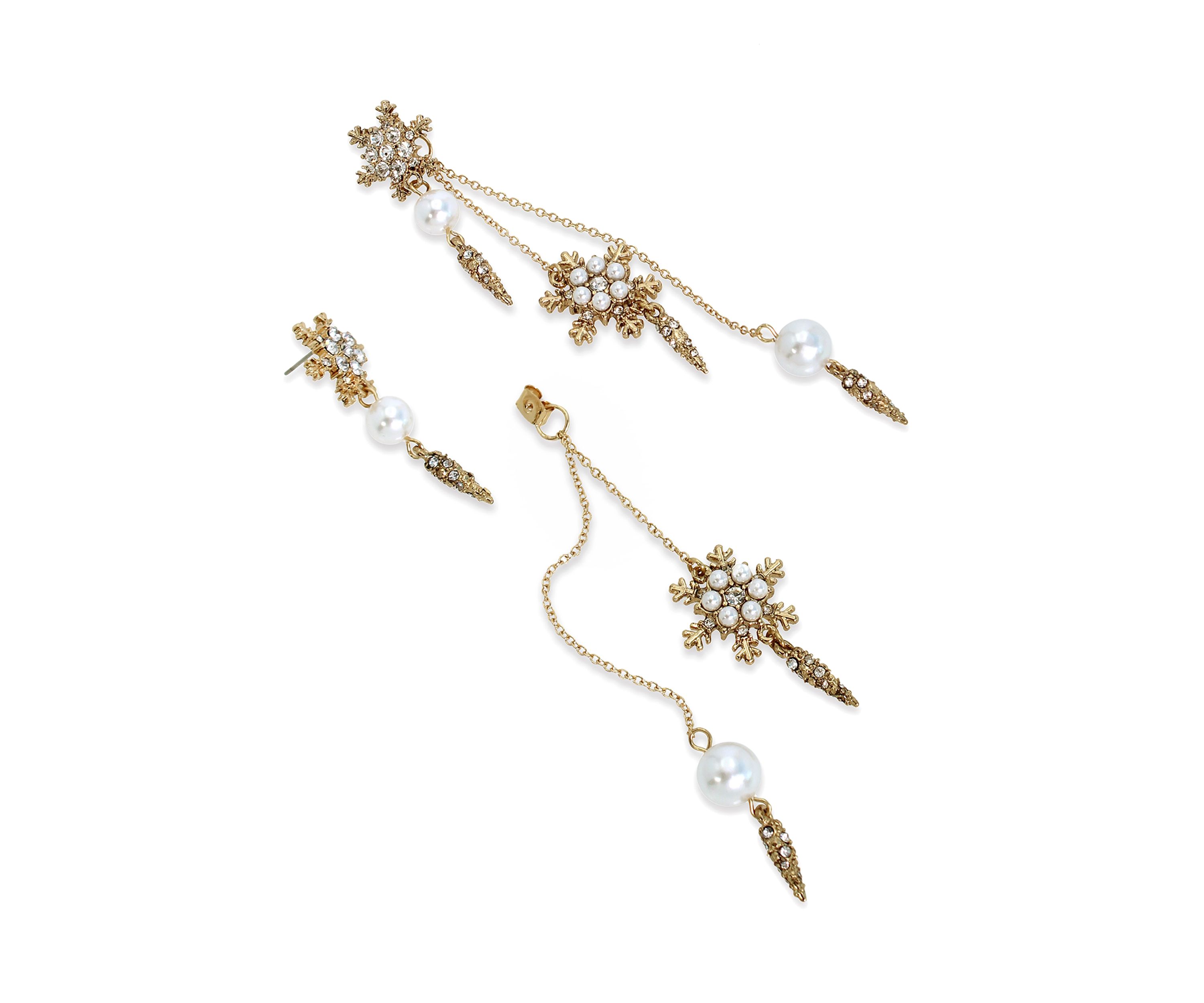Snowflake Linear Jacket Earrings