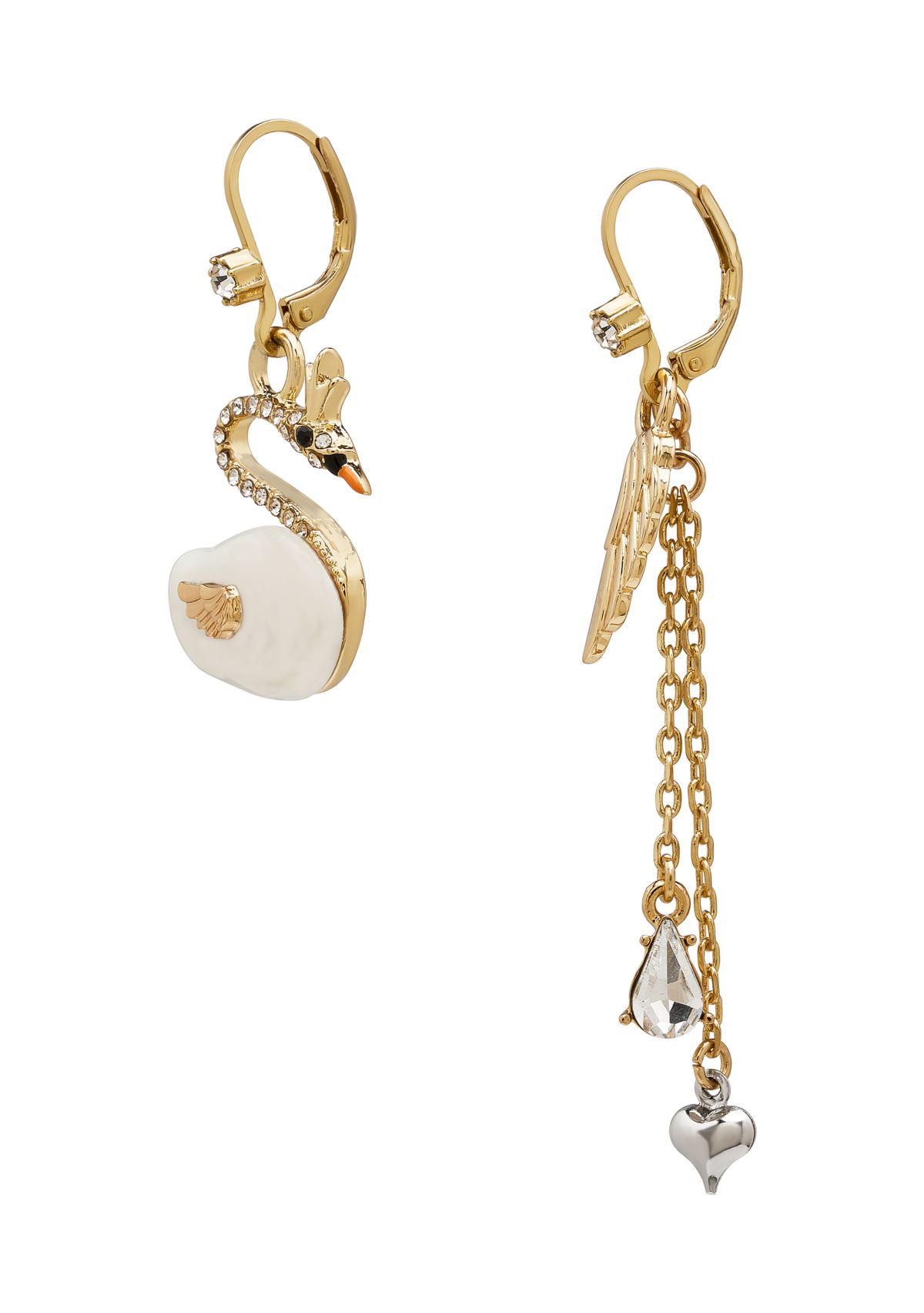 Pearl Critters Swan & Wing Mismatch Earrings