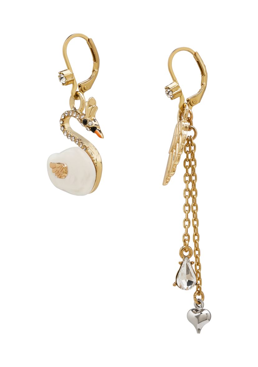 Pearl Critters Swan & Wing Mismatch Earrings
