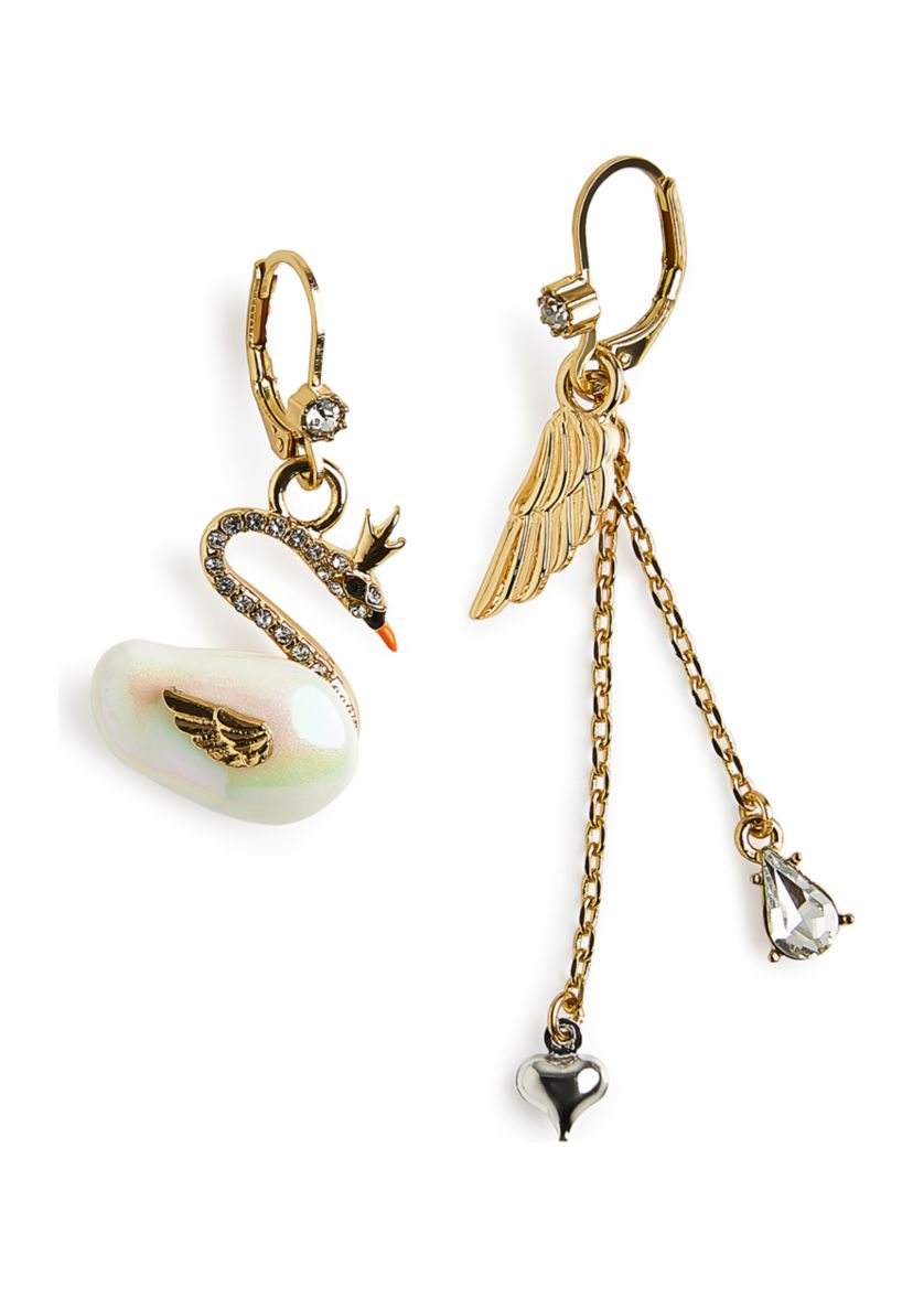 Pearl Critters Swan & Wing Mismatch Earrings