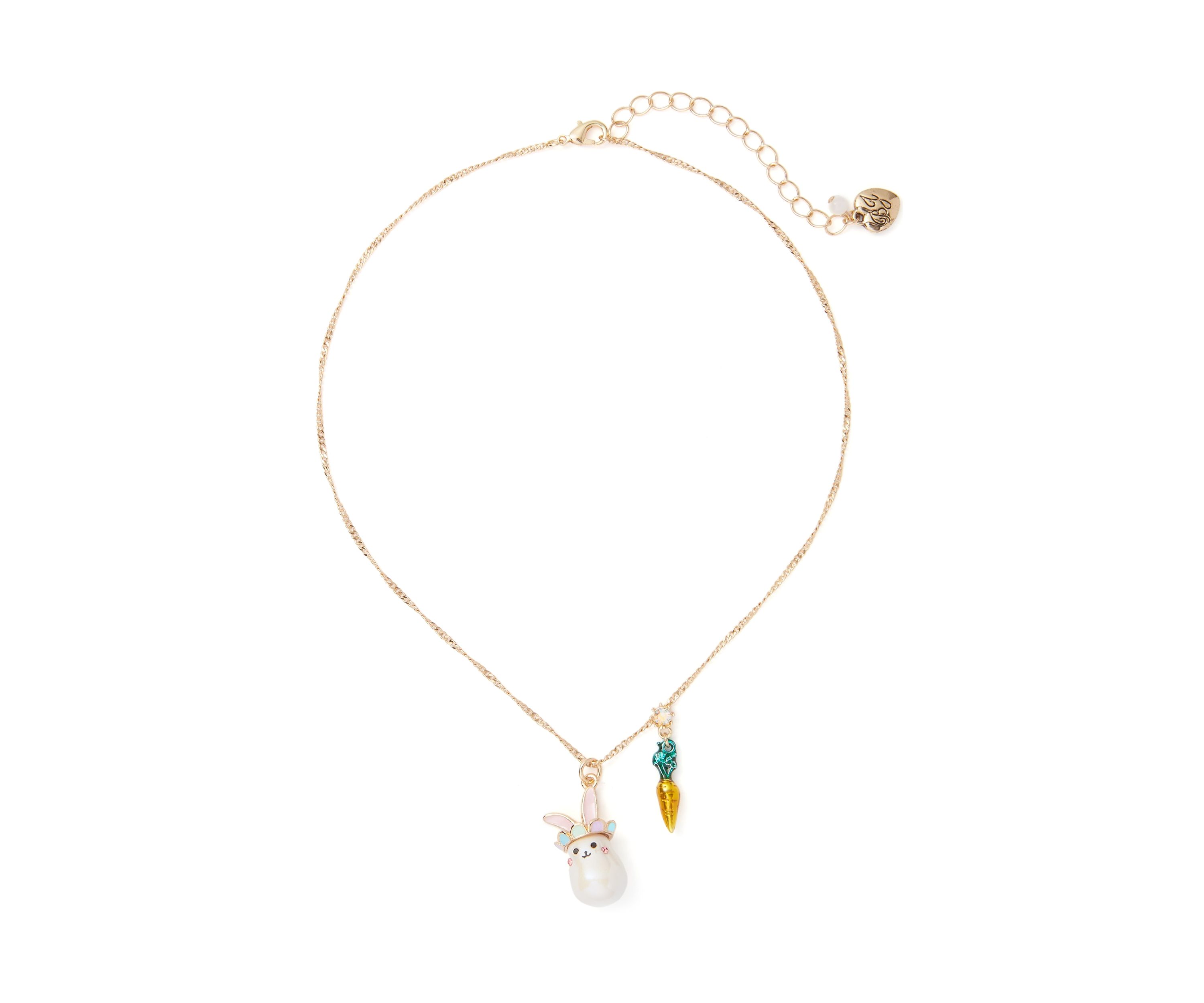 Pearl Critters Bunny Pendant Necklace