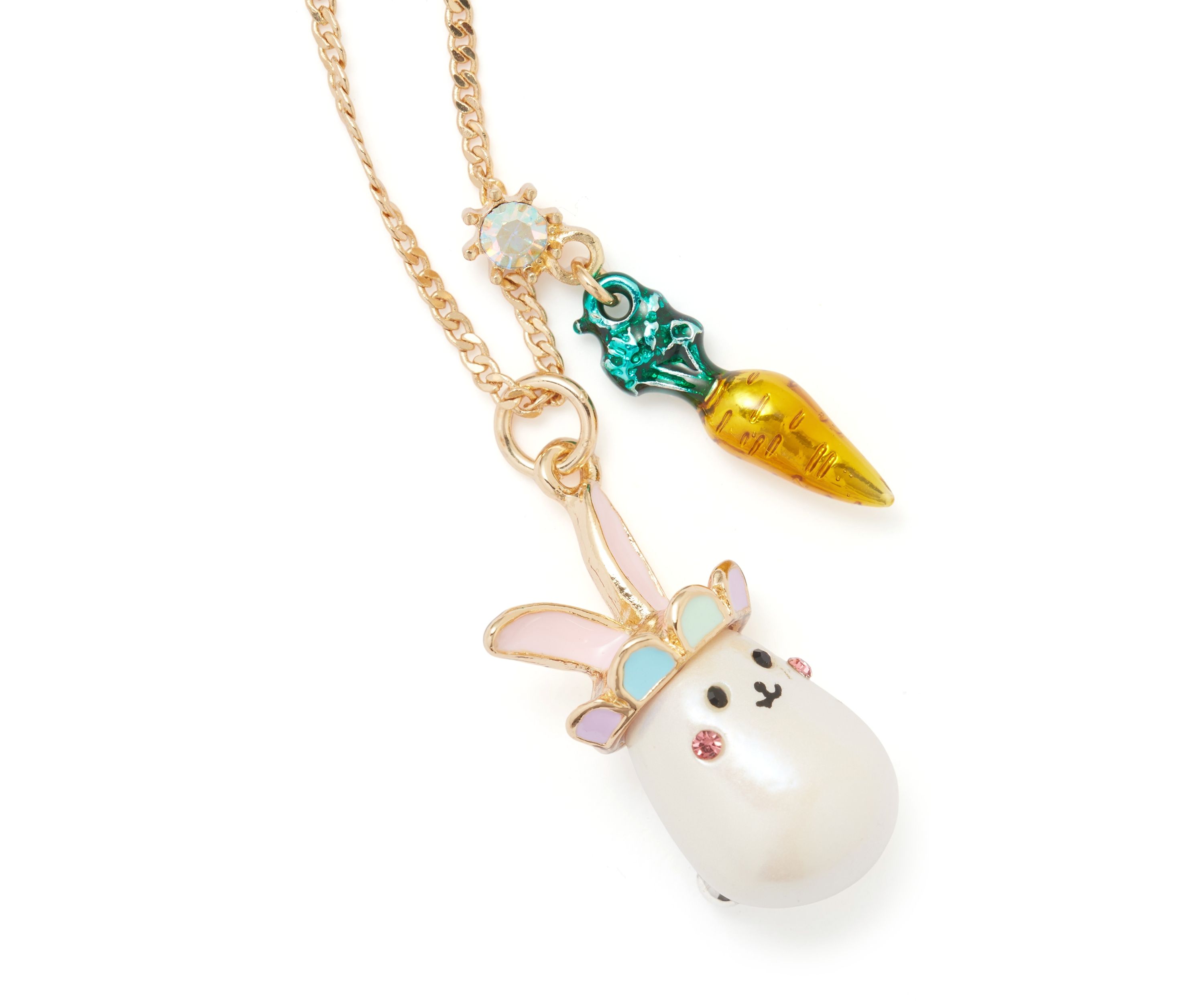 Pearl Critters Bunny Pendant Necklace