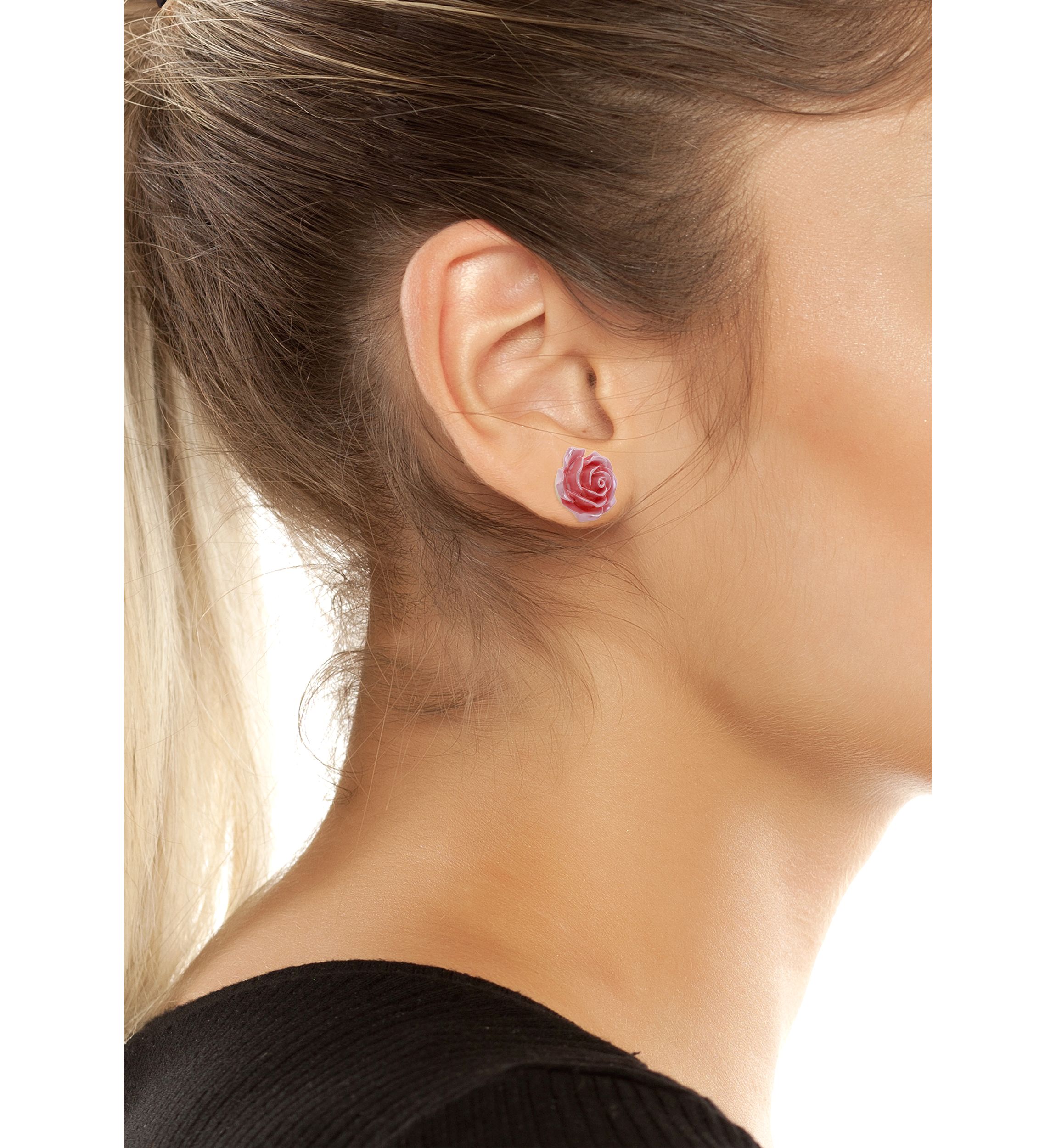 Sweetheart Rose Stud Earrings