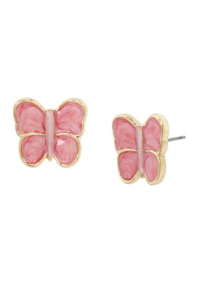 Betsey Johnson Sweetheart Butterfly Stud Earrings