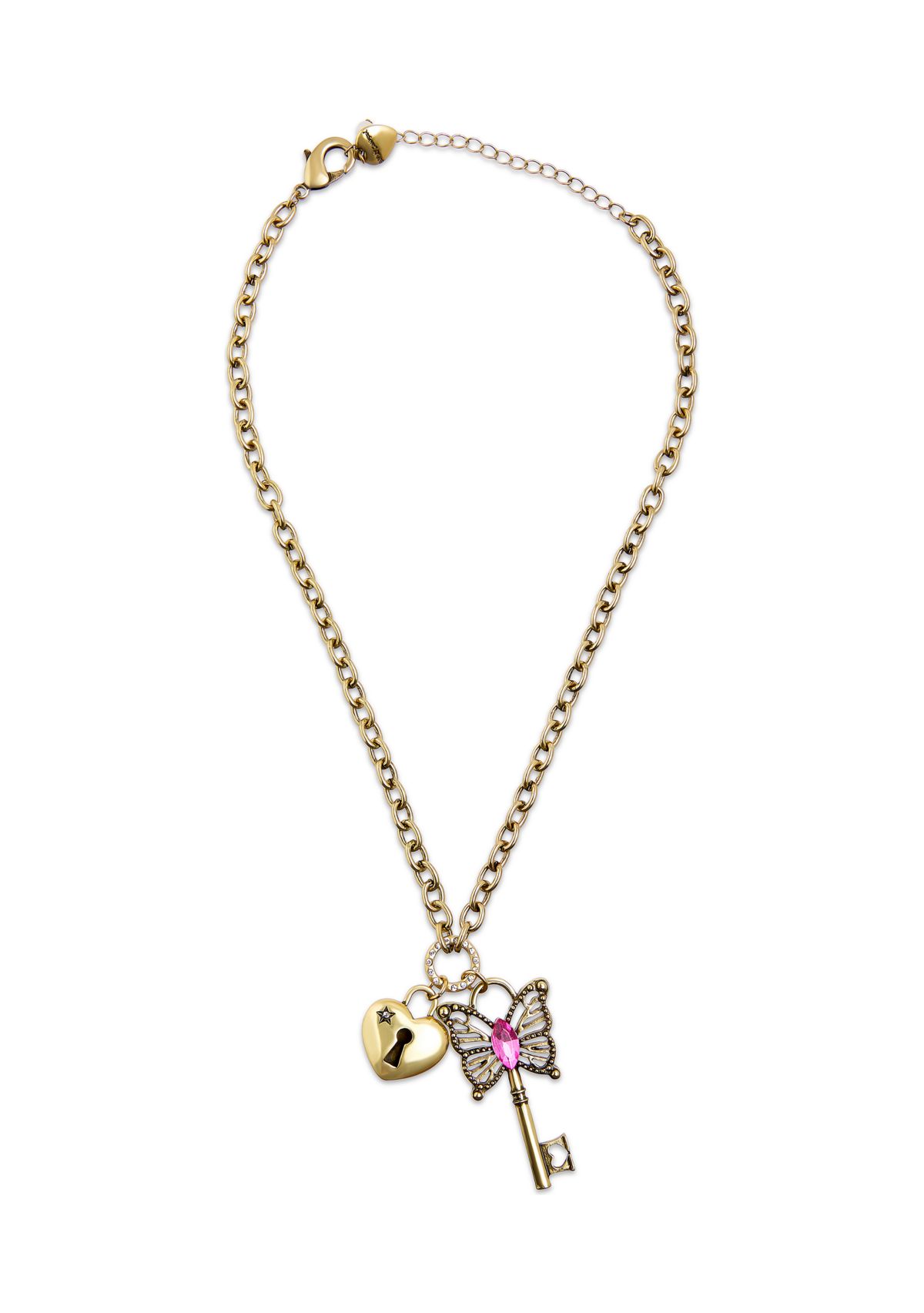 Boho Butterfly Key Charm Pendant Necklace