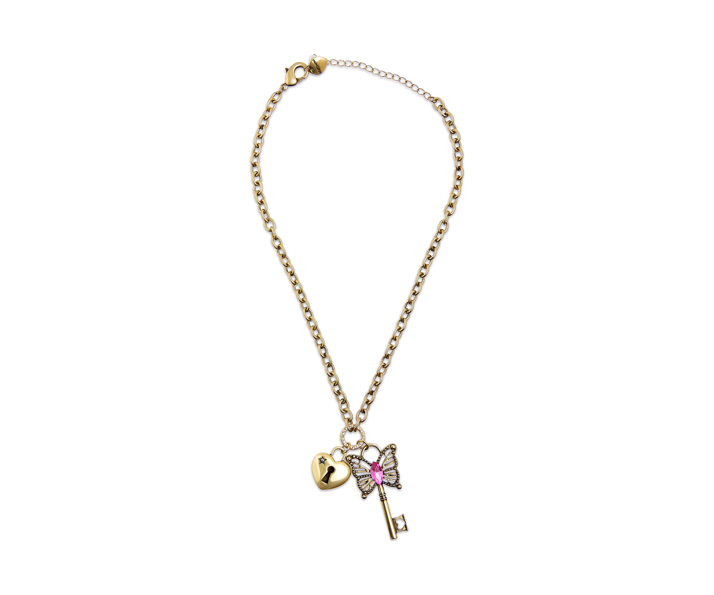 Boho Butterfly Key Charm Pendant Necklace