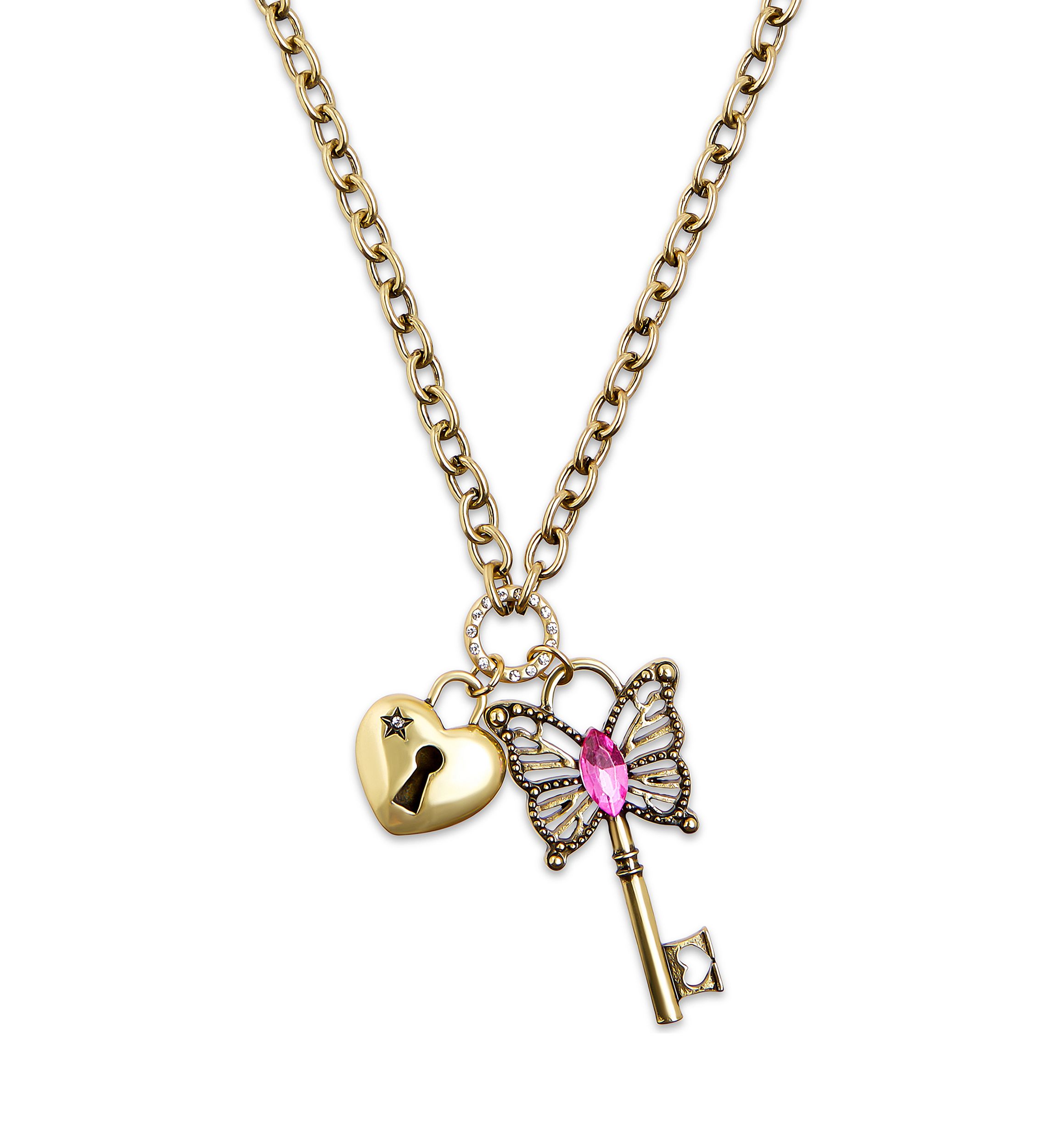 Boho Butterfly Key Charm Pendant Necklace