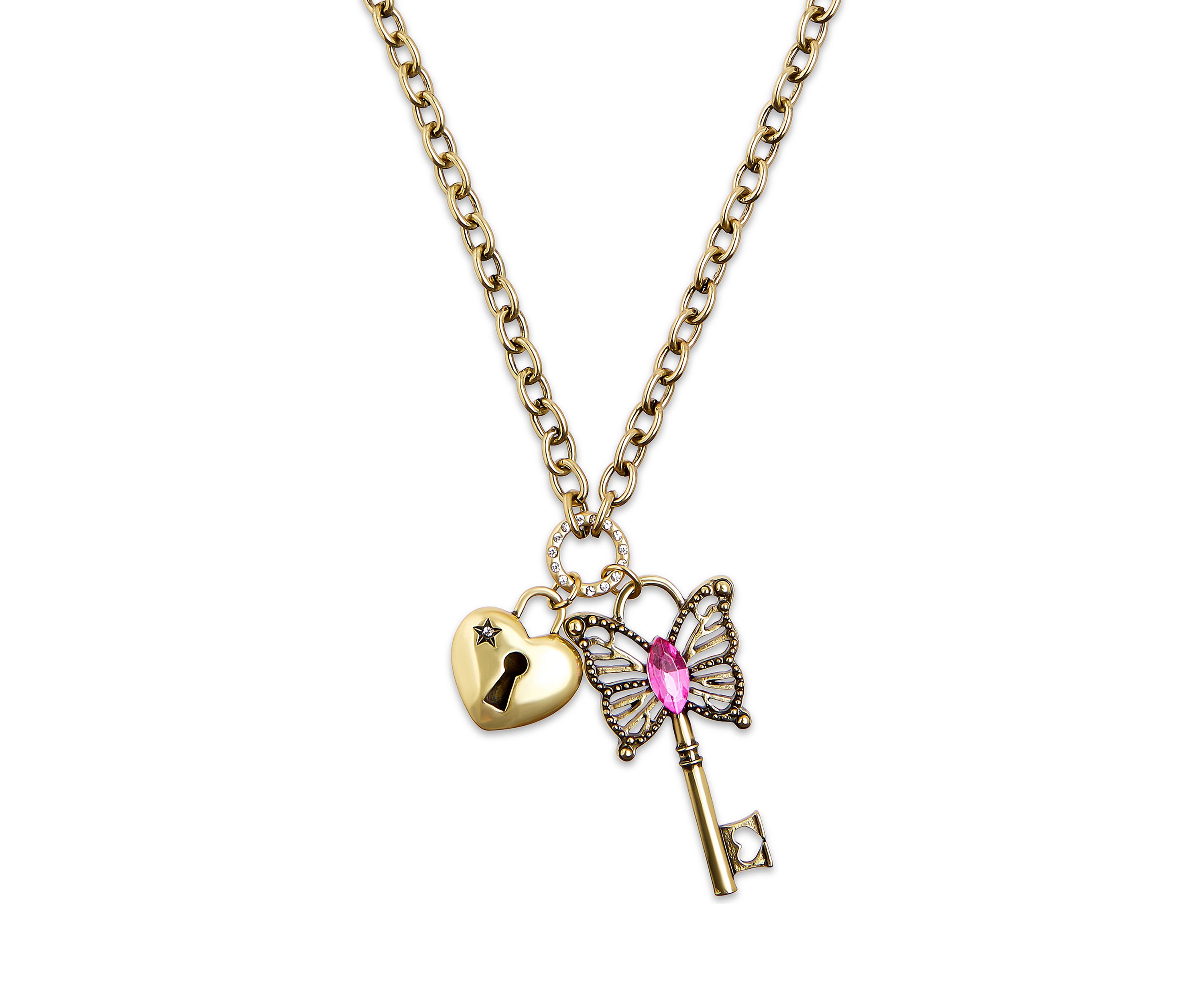 Boho Butterfly Key Charm Pendant Necklace