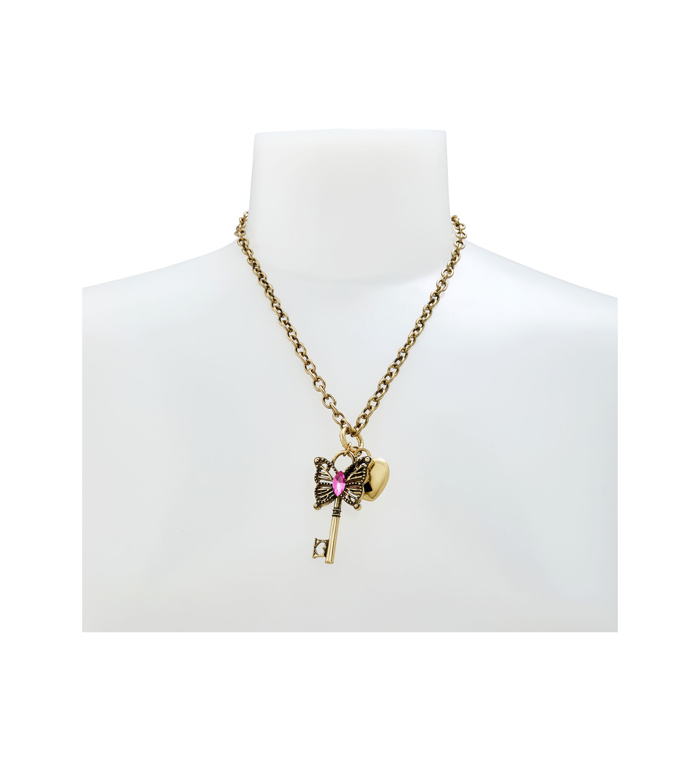 Boho Butterfly Key Charm Pendant Necklace