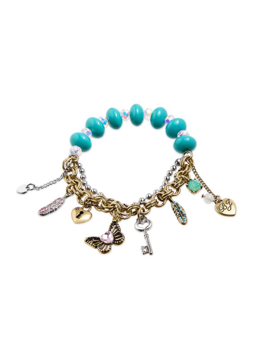 Boho Butterfly Mixed Charm Stretch Bracelet