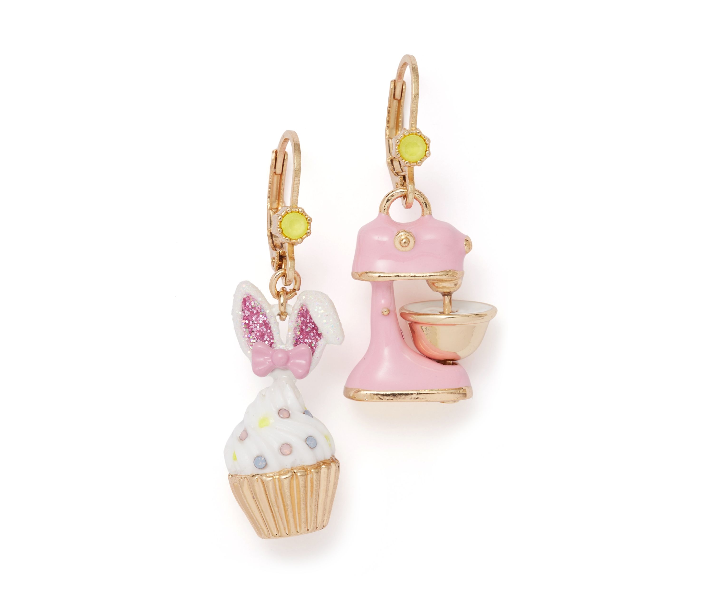 Spring Bunny Cupcake Mismatch Earrings