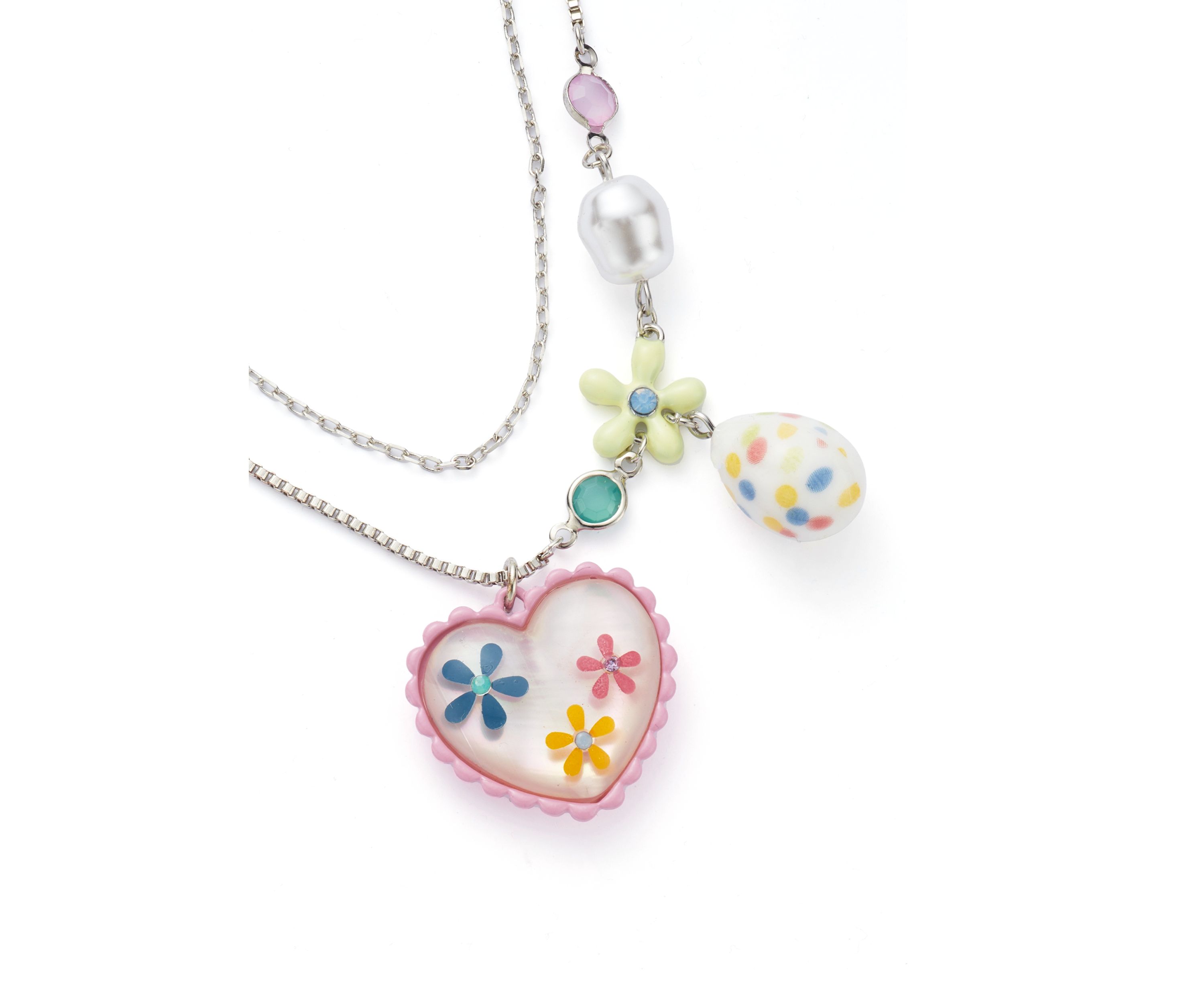 Spring Floral Heart Layered Necklace