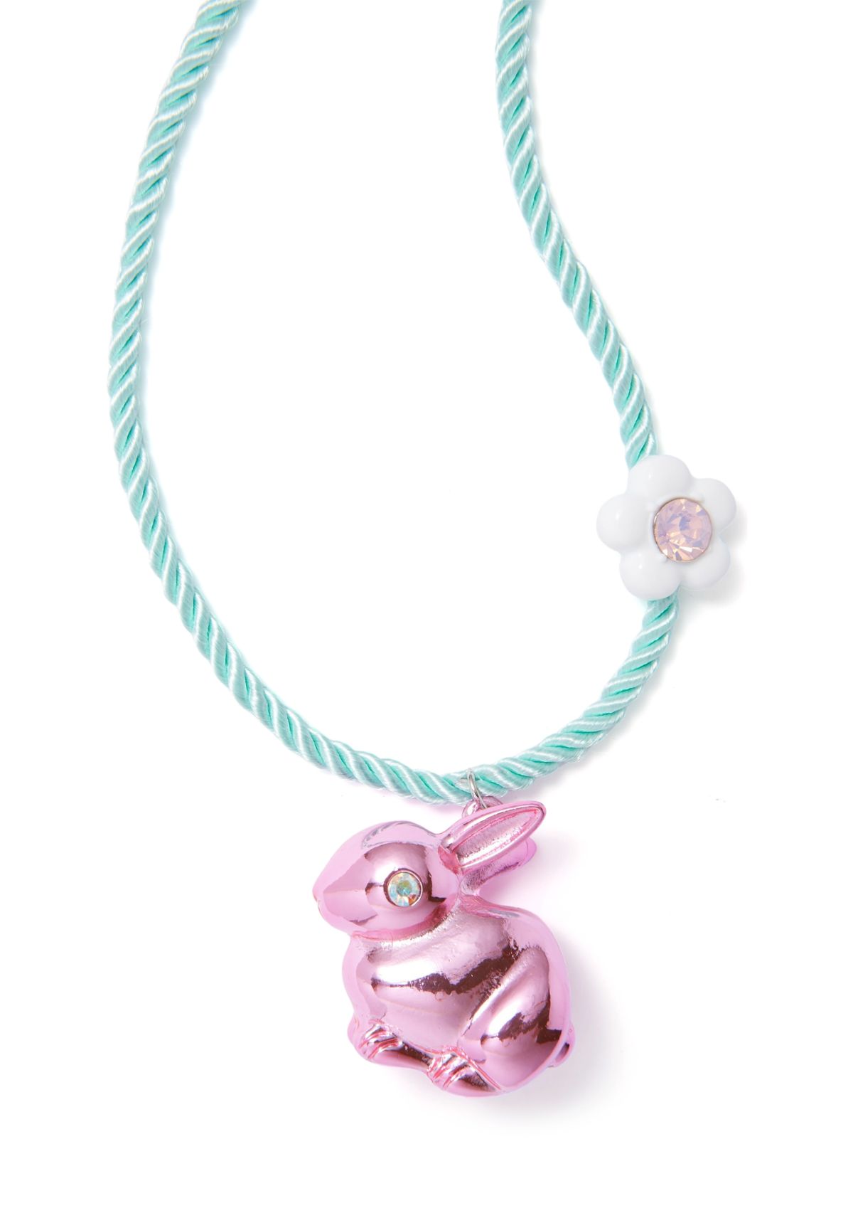 Spring Bunny Pendant Rope Necklace