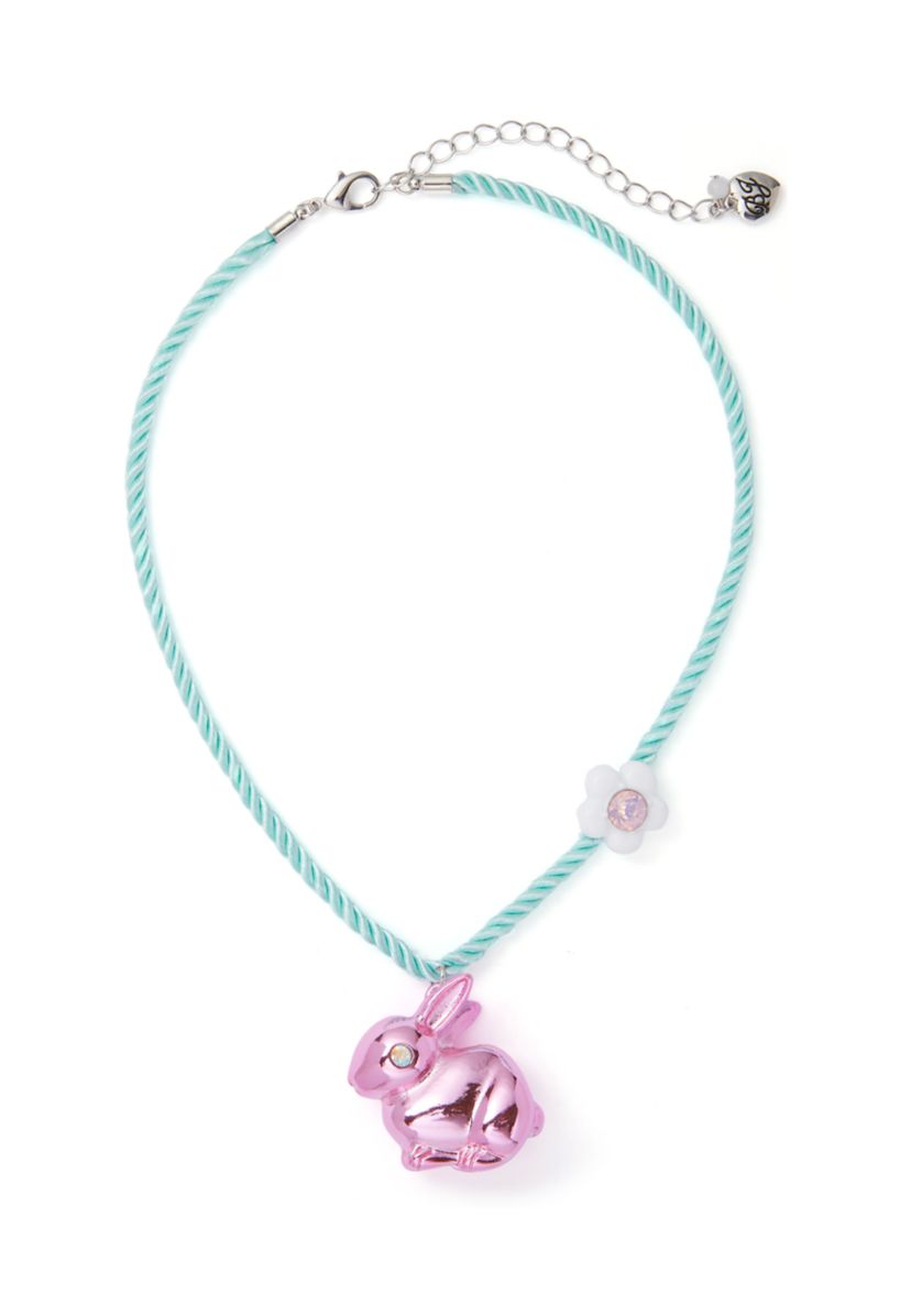 Spring Bunny Pendant Rope Necklace